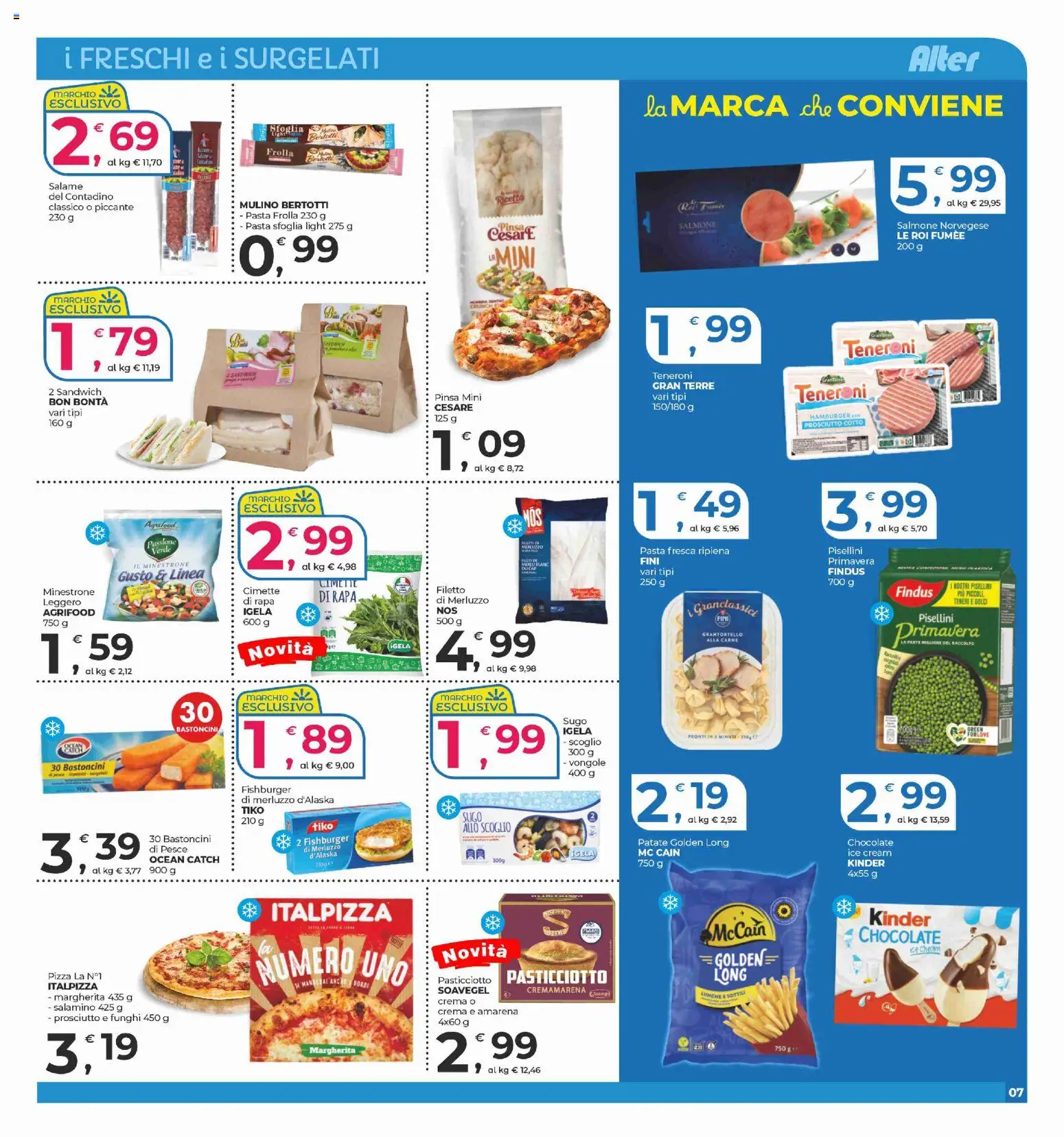 Volantino Alter Discount del 30.10.2025 | Pagina: 7 | Prodotti: Salmone, Vongole, Funghi, Sugo