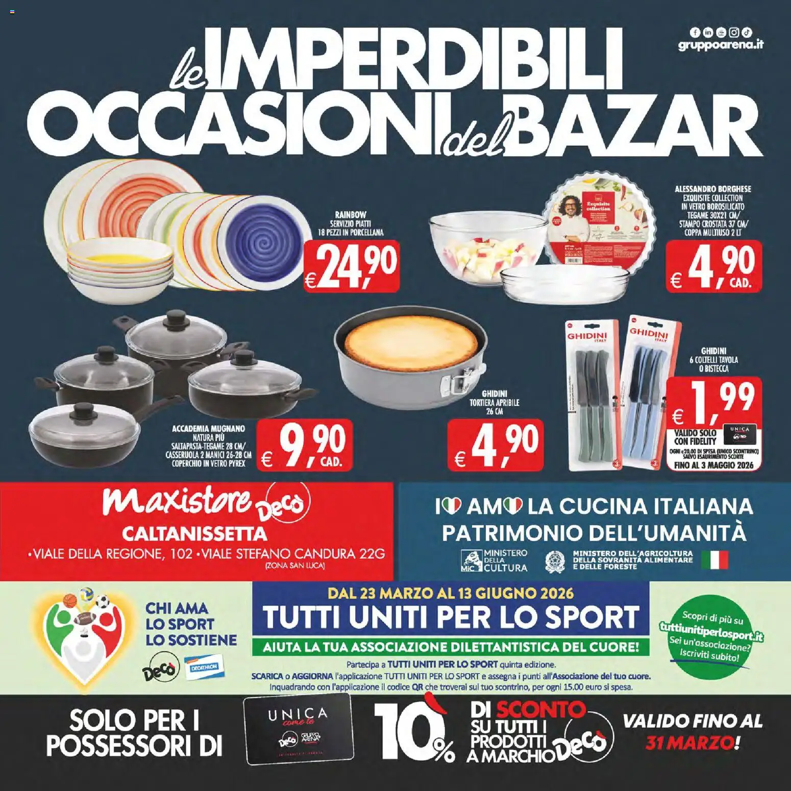 Volantino Decò del 27.03.2026 | Pagina: 32 | Prodotti: Tortiera, Tè, Casseruola