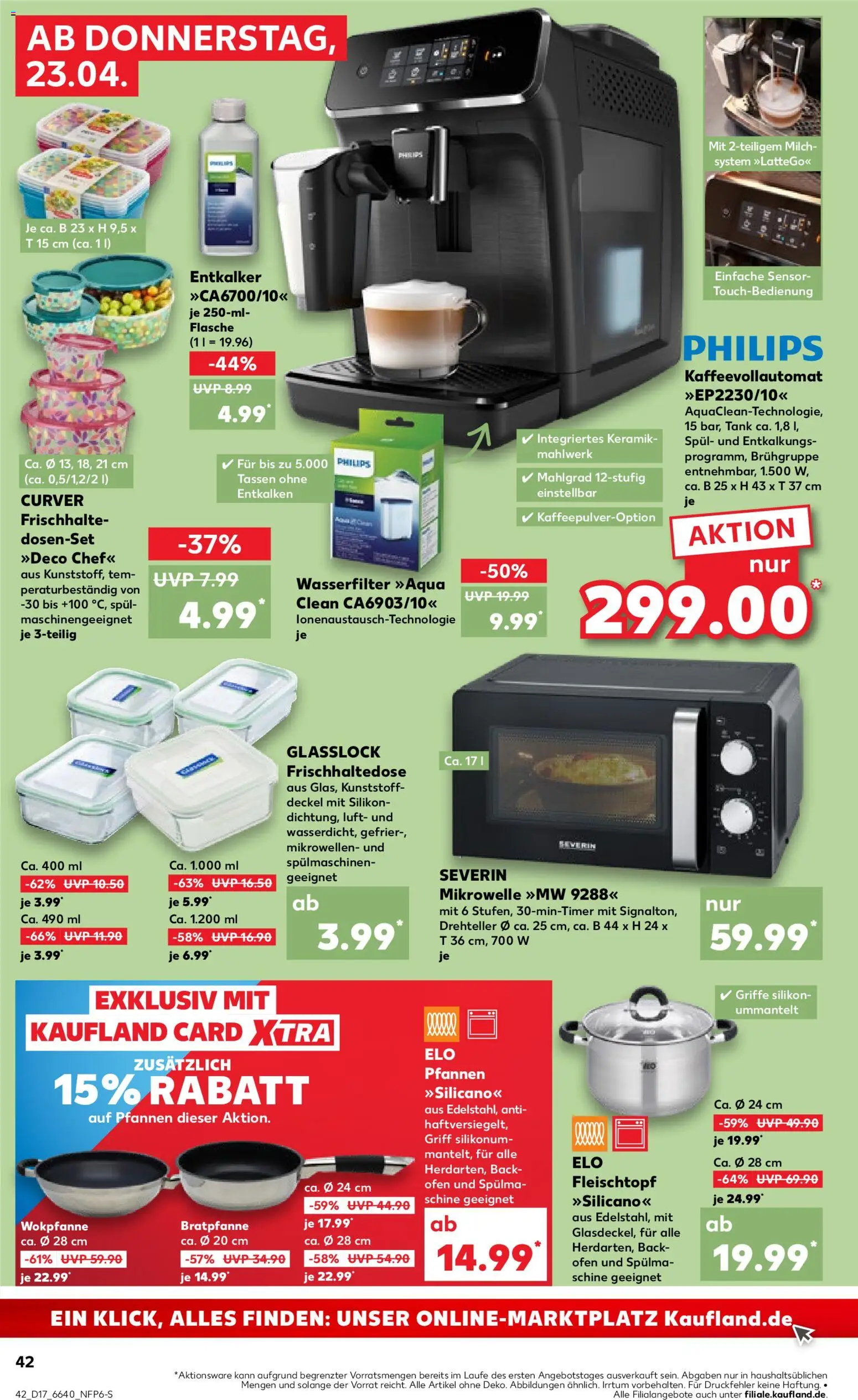 Kaufland Prospekt Stuttgart	 – gültig ab 23.04.2026 | Seite: 42 | Produkte: Philips, Milch, Backofen, Kaffeevollautomat