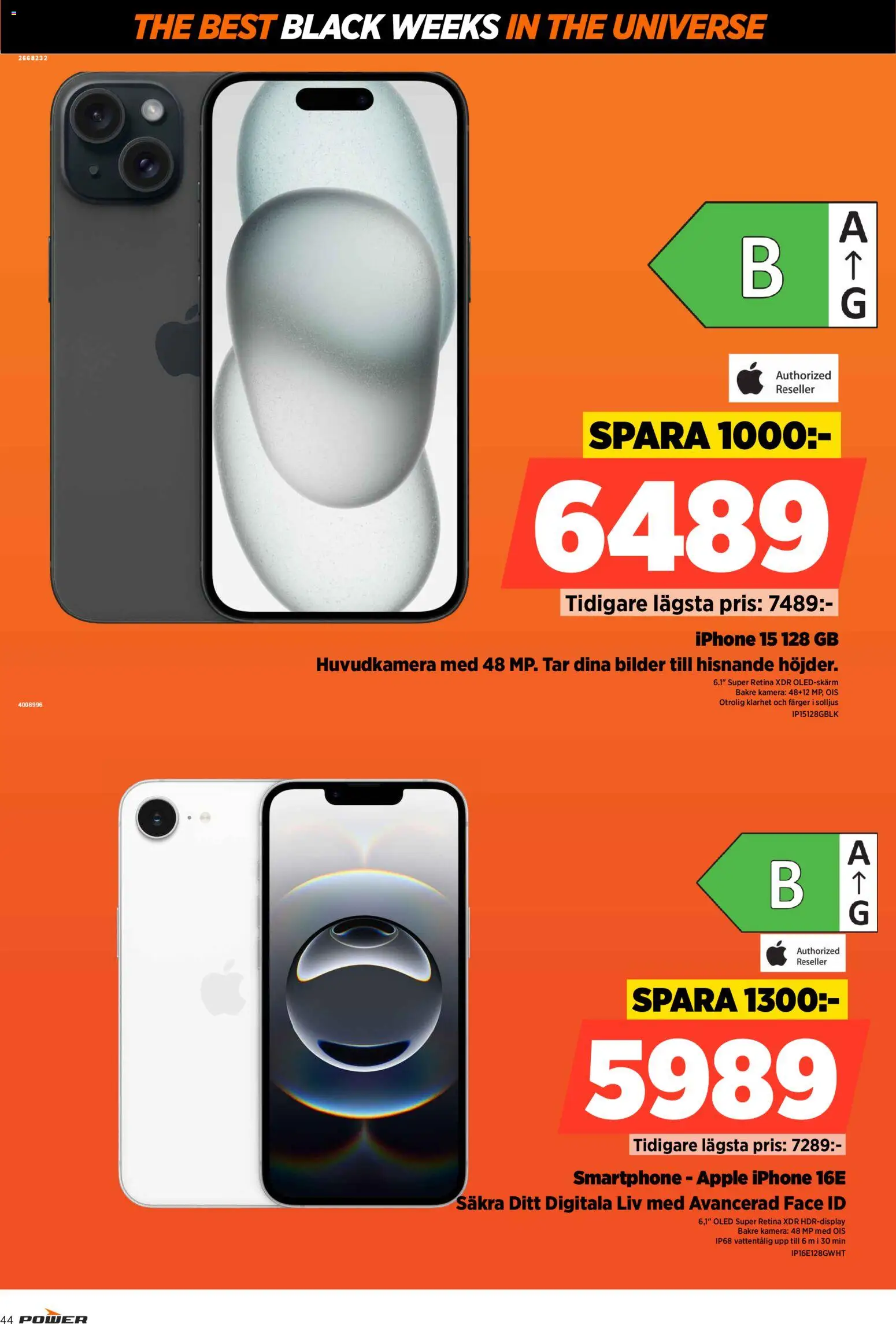 Power reklamblad aktuell från 24.11.2025 | Sida: 44 | Produkter: Äpple, Smartphone, Kamera