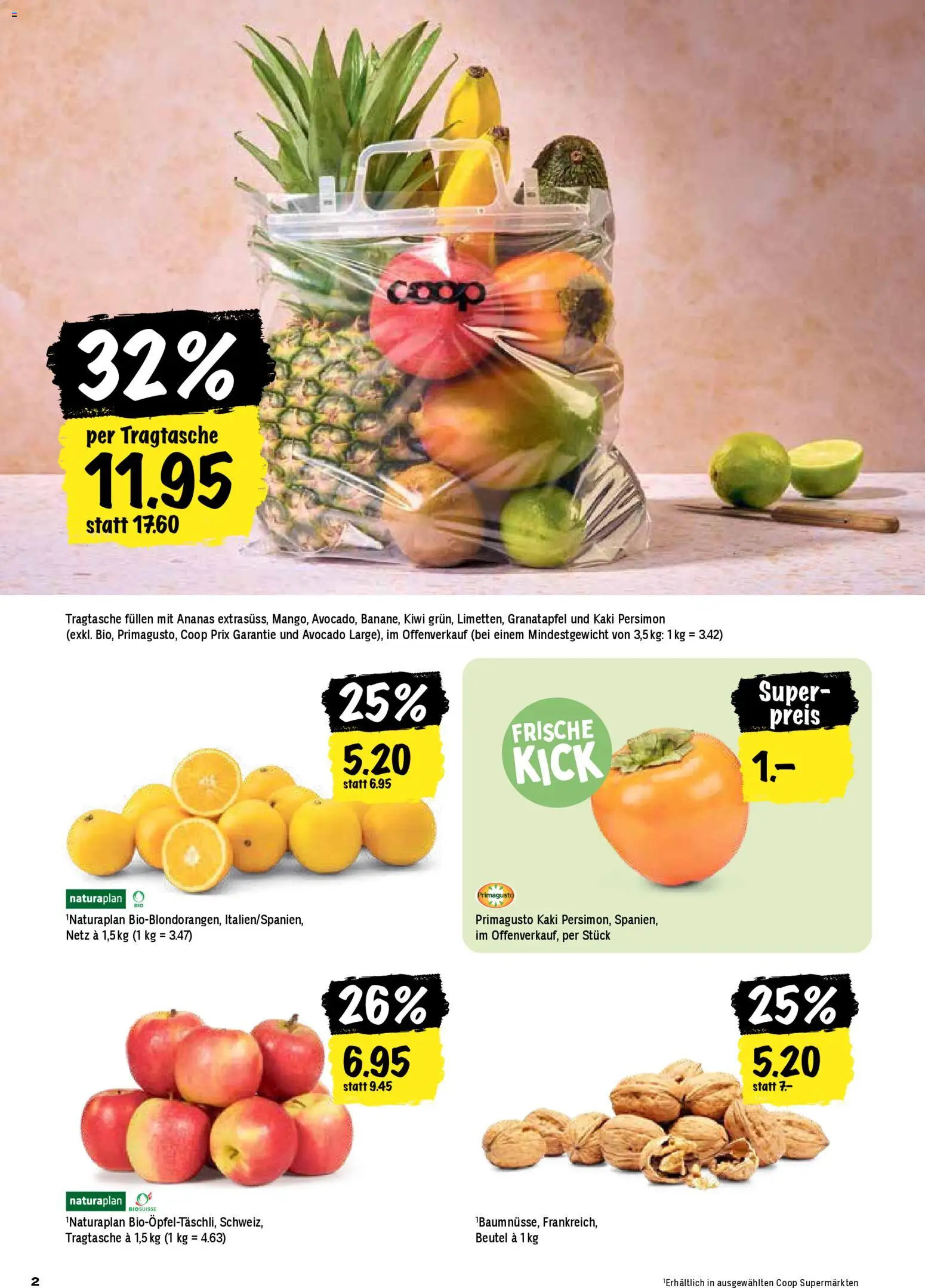 Coop Aktionen – gültig ab 20.11.2025 | Seite: 2 | Produkte: Avocado, Ananas, Kaki, Kiwi
