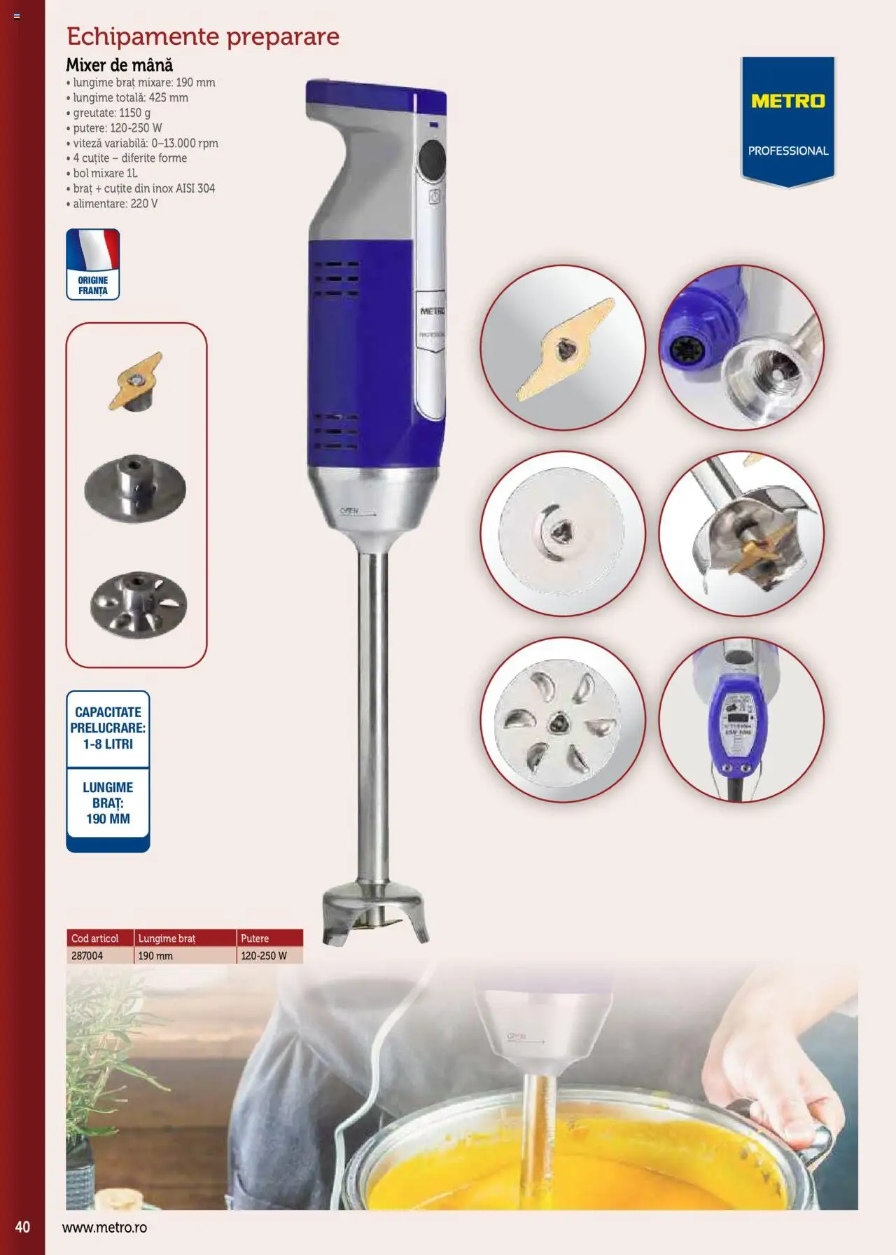 Noul catalog Metro – valabil de la 17.09.2025 | Pagină: 40 | Produse: Mixer, Bol