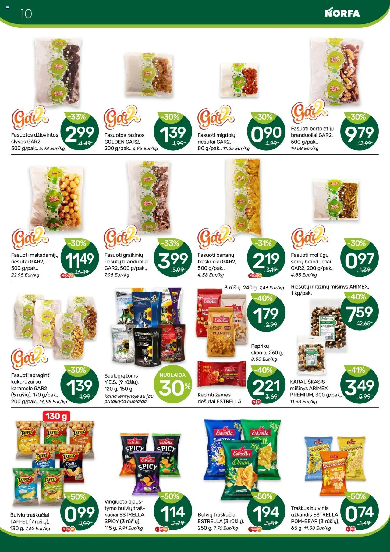 NORFA - Leidinys│galioja nuo 24.07.2025 | Puslapis: 10 | Prekių: Riešutai, Kukurūzai, Traškučiai