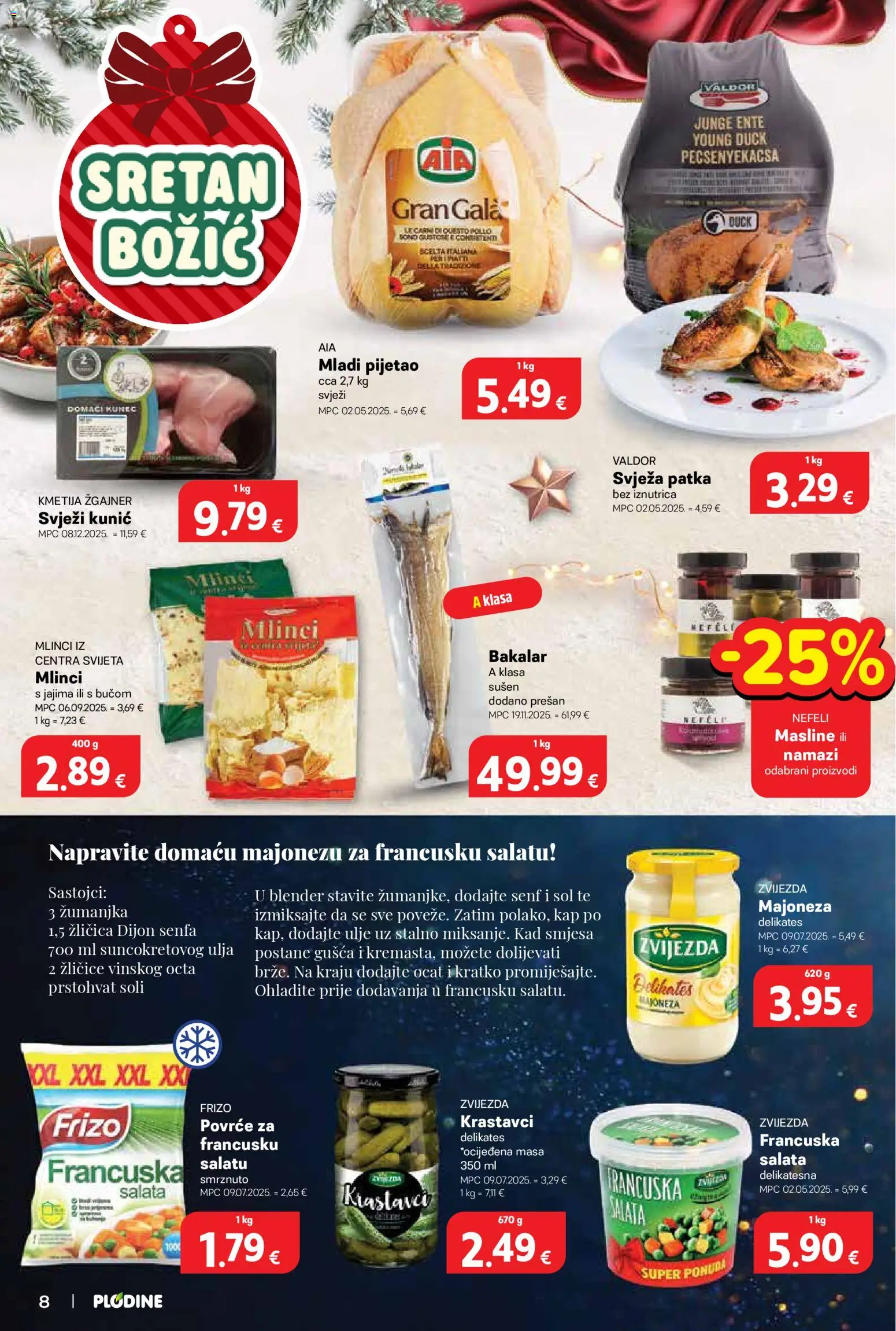 Plodine katalog | vrijedi od 17.12.2025 | Stranica: 8 | Proizvodi: Mlinci, Salata, Povrće, Ocat