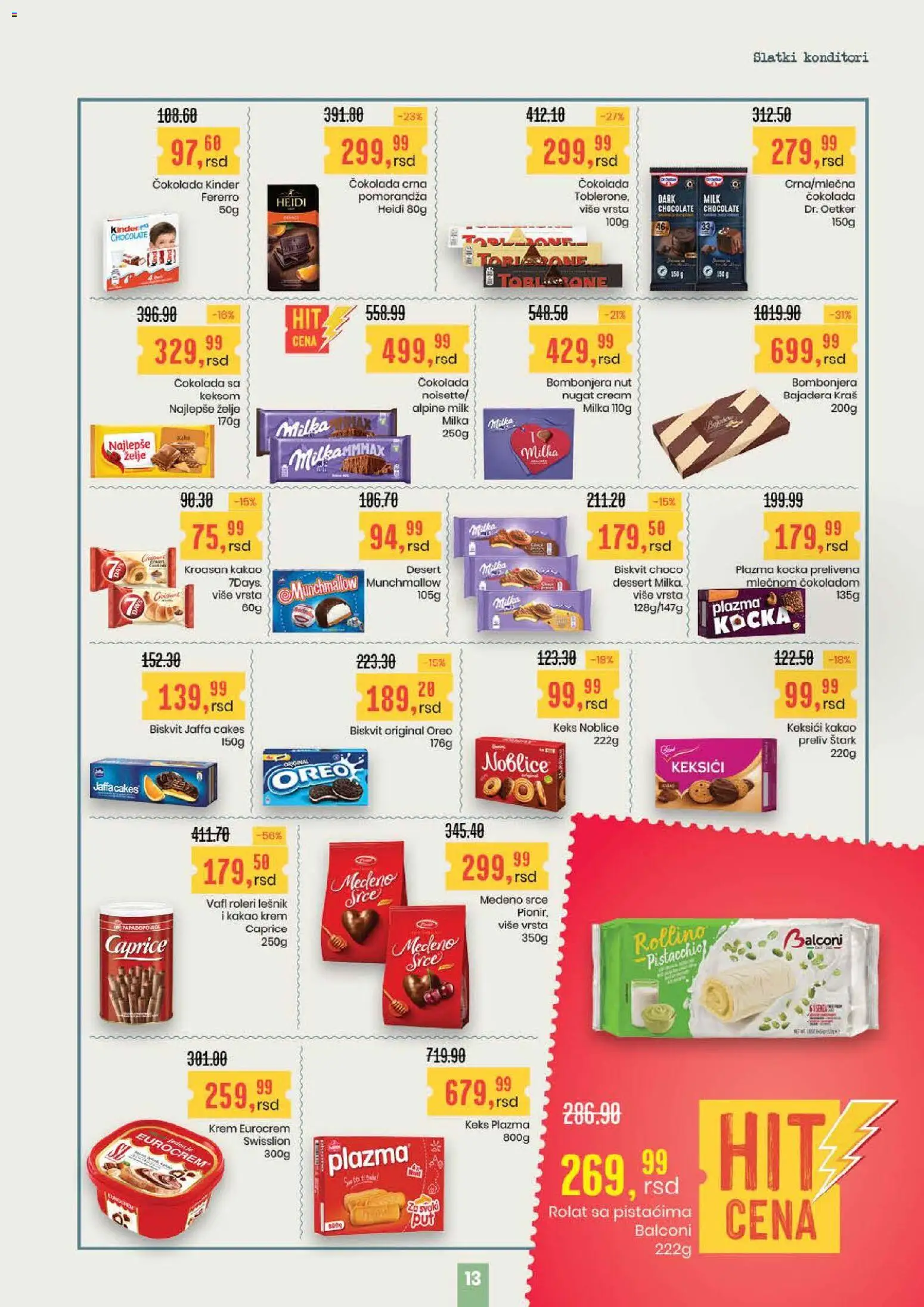 Aroma Market katalog - važi od 22.01.2026 | Strana: 13 | Proizvode: Milka, Eurocrem, Toblerone, Noblice