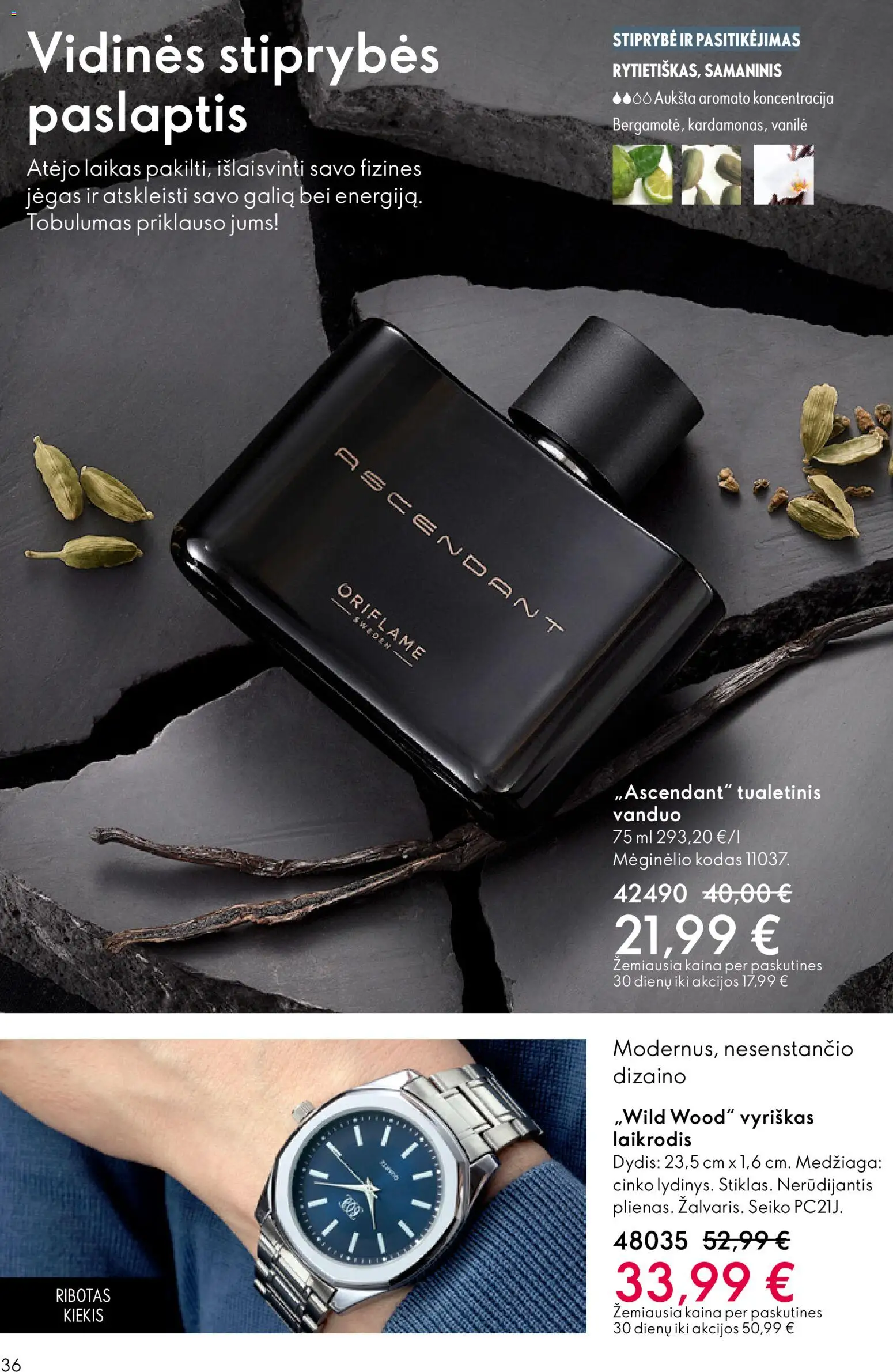 Oriflame akcijos nuo 28.01.2026 | Puslapis: 36 | Prekių: Tualetinis vanduo, Laikrodis
