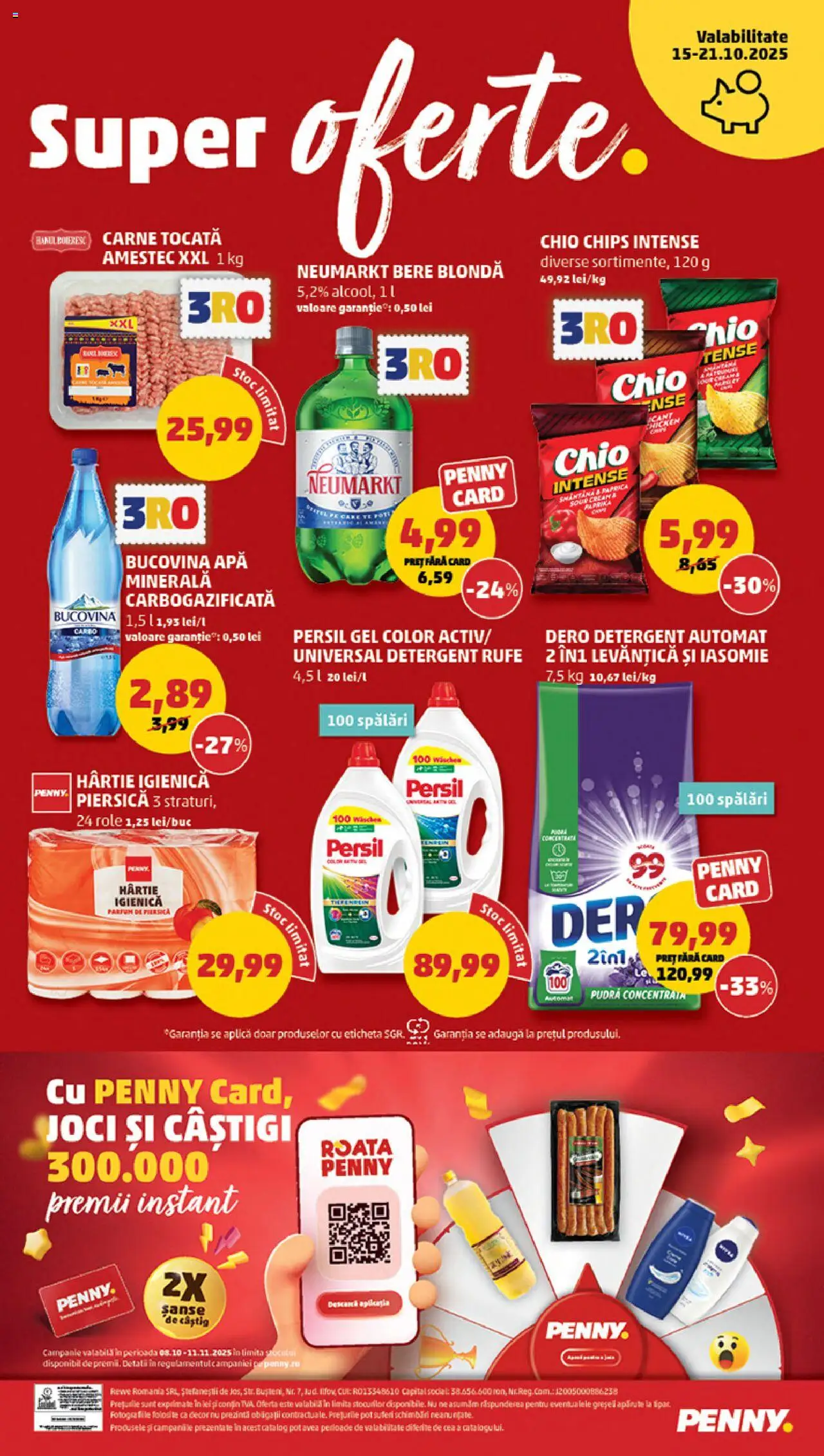 Noul catalog PENNY – valabil de la 15.10.2025 | Pagină: 24 | Produse: Pudră, Bere, Detergent, Carne tocată