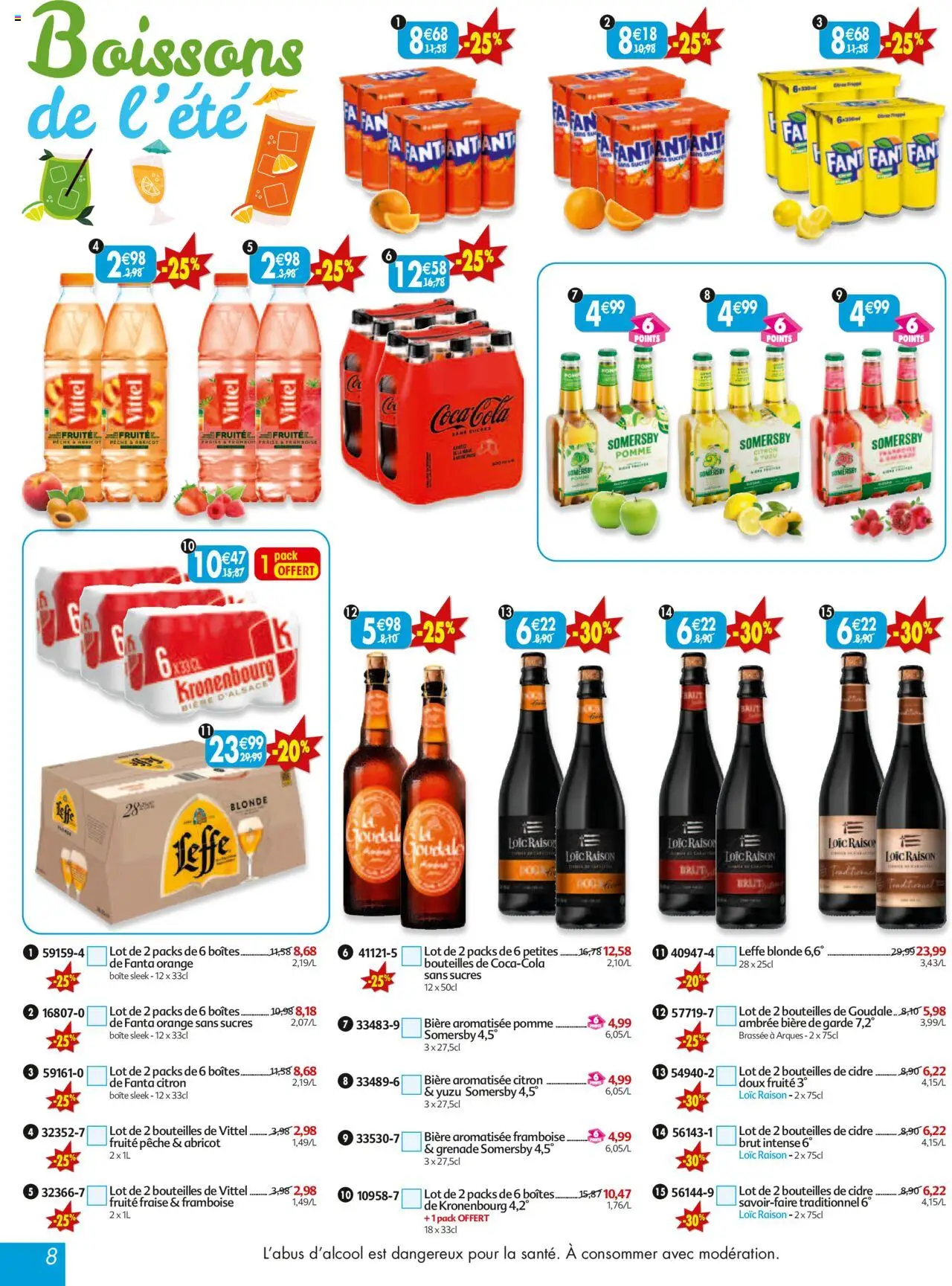  | Page: 8 | Produits: Abricot, Citron, Cidre, Bière
