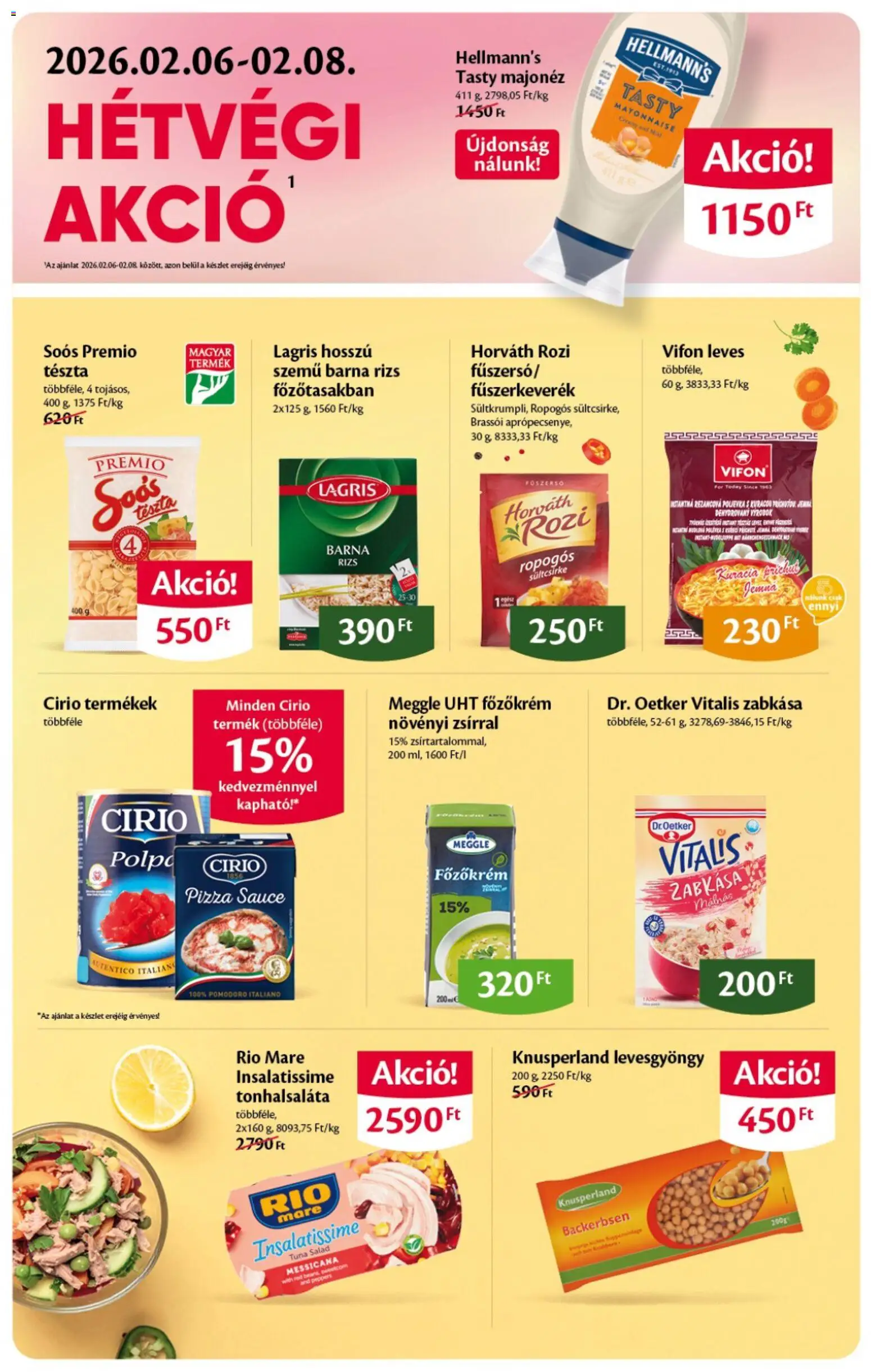 EcoFamily akciós ujság - amely érvényes a következő dátumtól: 05.02.2026 | Oldal: 3 | Termékek: Tonhalsaláta, Fűszerkeverék, Zabkása, Majonéz