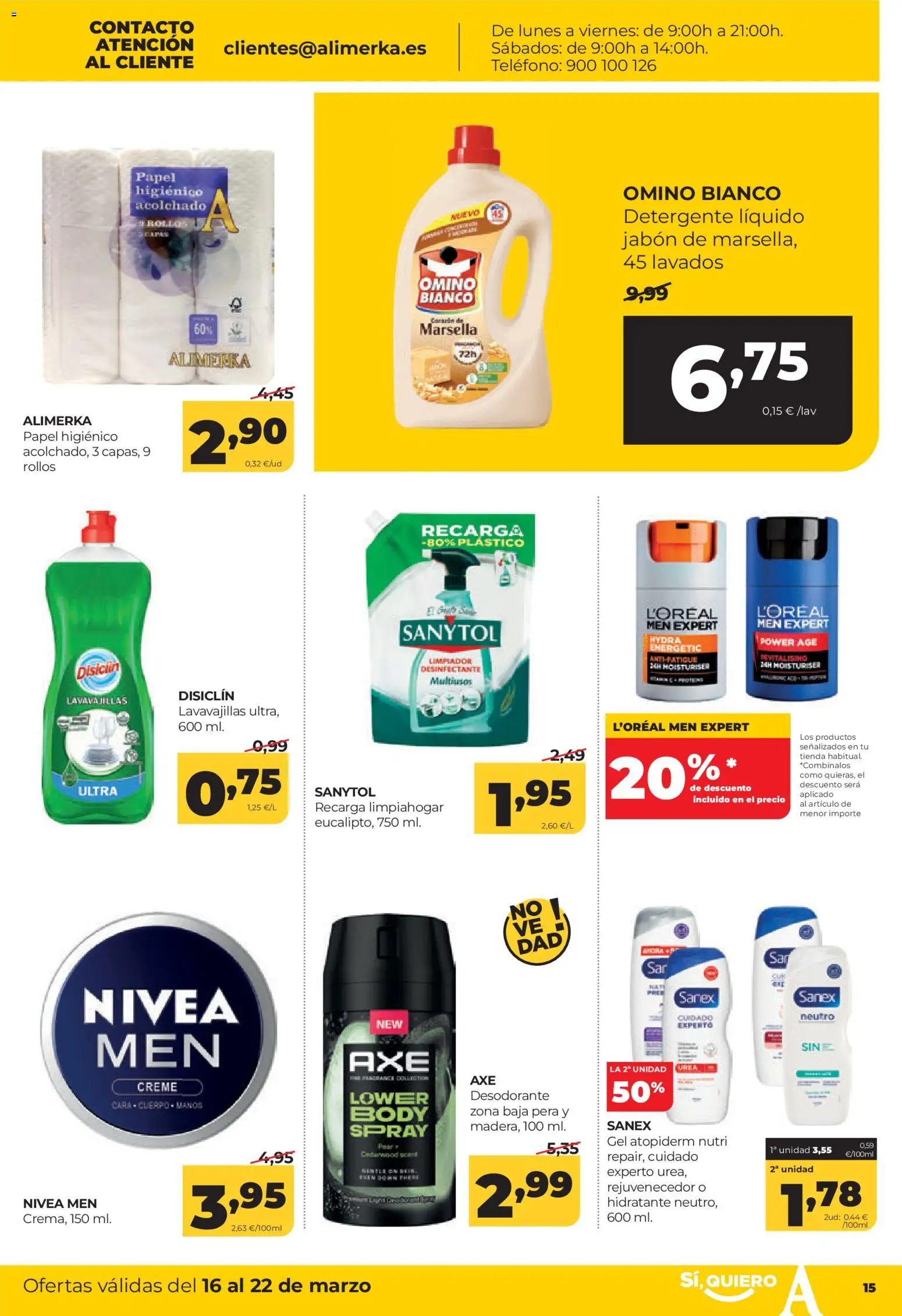 Alimerka folleto Castilla y León │ válido desde el 16.03.2026 | Página: 15 | Productos: Desodorante, Detergente, Lavavajillas, Body