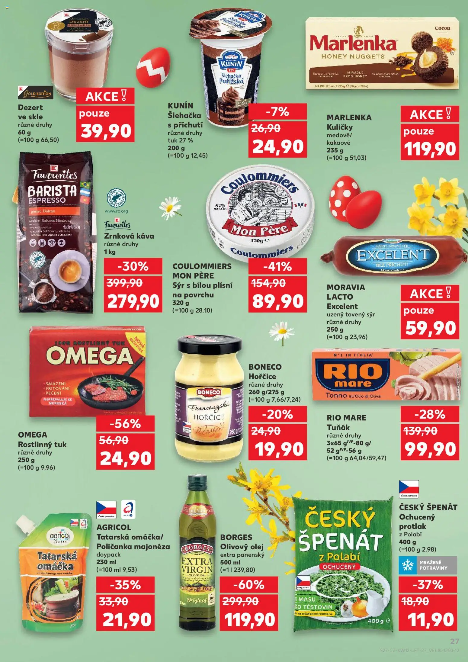 Kaufland leták - Kolín od 18.03.2026 | Strana: 27 | Produkty: Káva, Tuk Omega, Rio mare, Majonéza