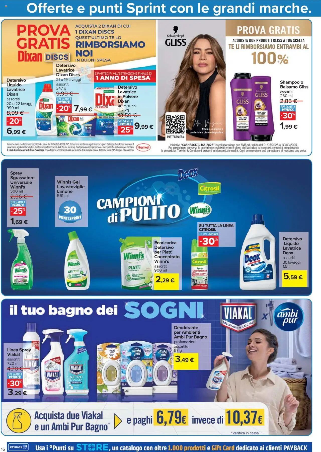 Volantino Carrefour del 07.08.2025 | Pagina: 16 | Prodotti: Sgrassatore, Lavatrice, Lavastoviglie, Doccia