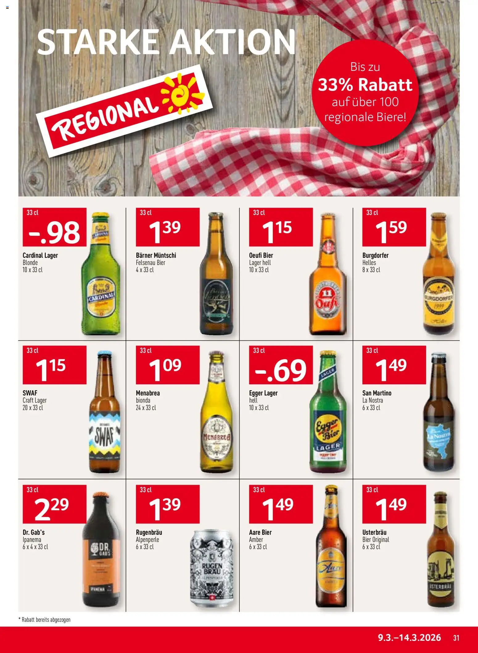 Prodega aktionen – gültig ab 09.03.2026 | Seite: 31 | Produkte: Bier
