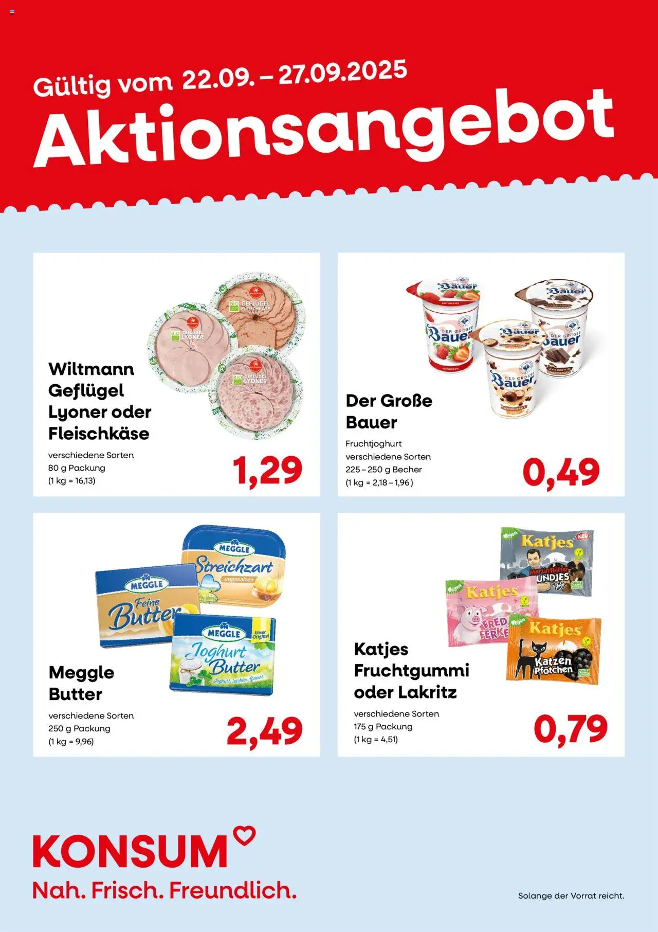 KONSUM Leipzig Prospekt – gültig ab 15.09.2025 | Seite: 8 | Produkte: Butter, Joghurt, Katjes, Fruchtjoghurt