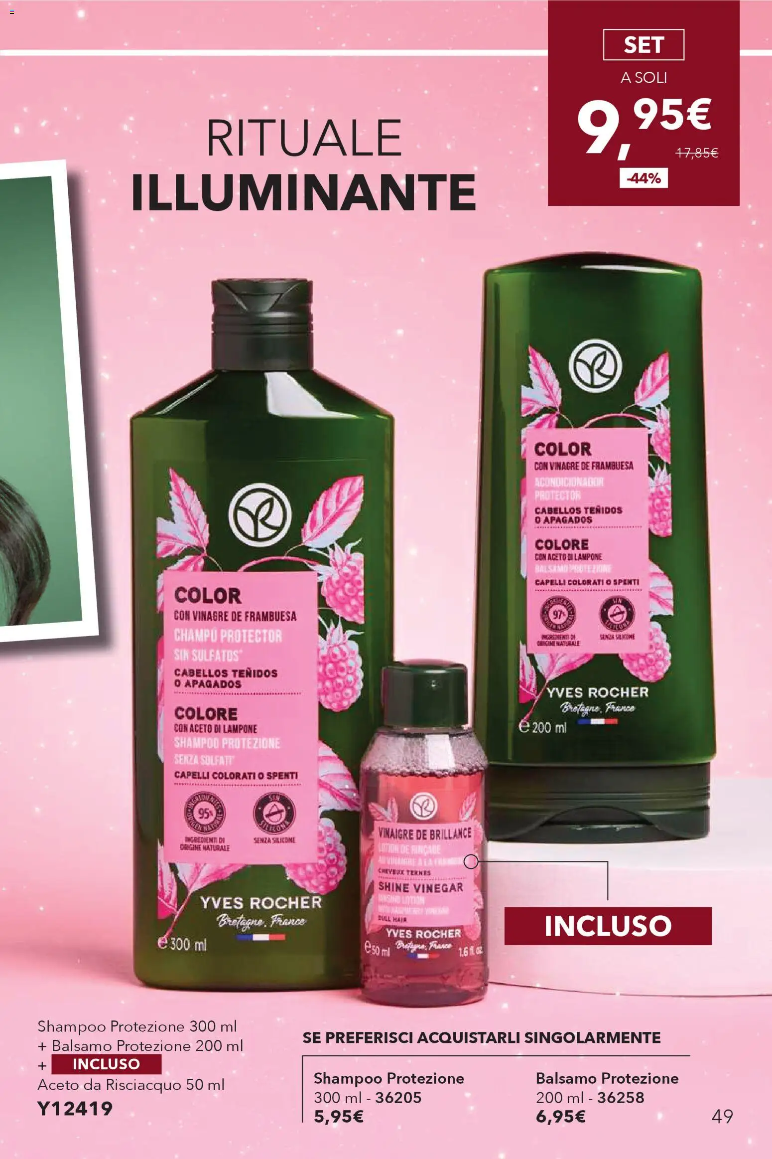 Volantino Yves Rocher del 29.11.2025 | Pagina: 49 | Prodotti: Illuminante, Balsamo, Lampone, Aceto