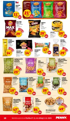 Náhled letáku Penny Market leták - Čtvrtečník od 27.11.2025 | Strana: 13 | Produkty: Šunka, Tyčinky, Arašídy, Tortilla
