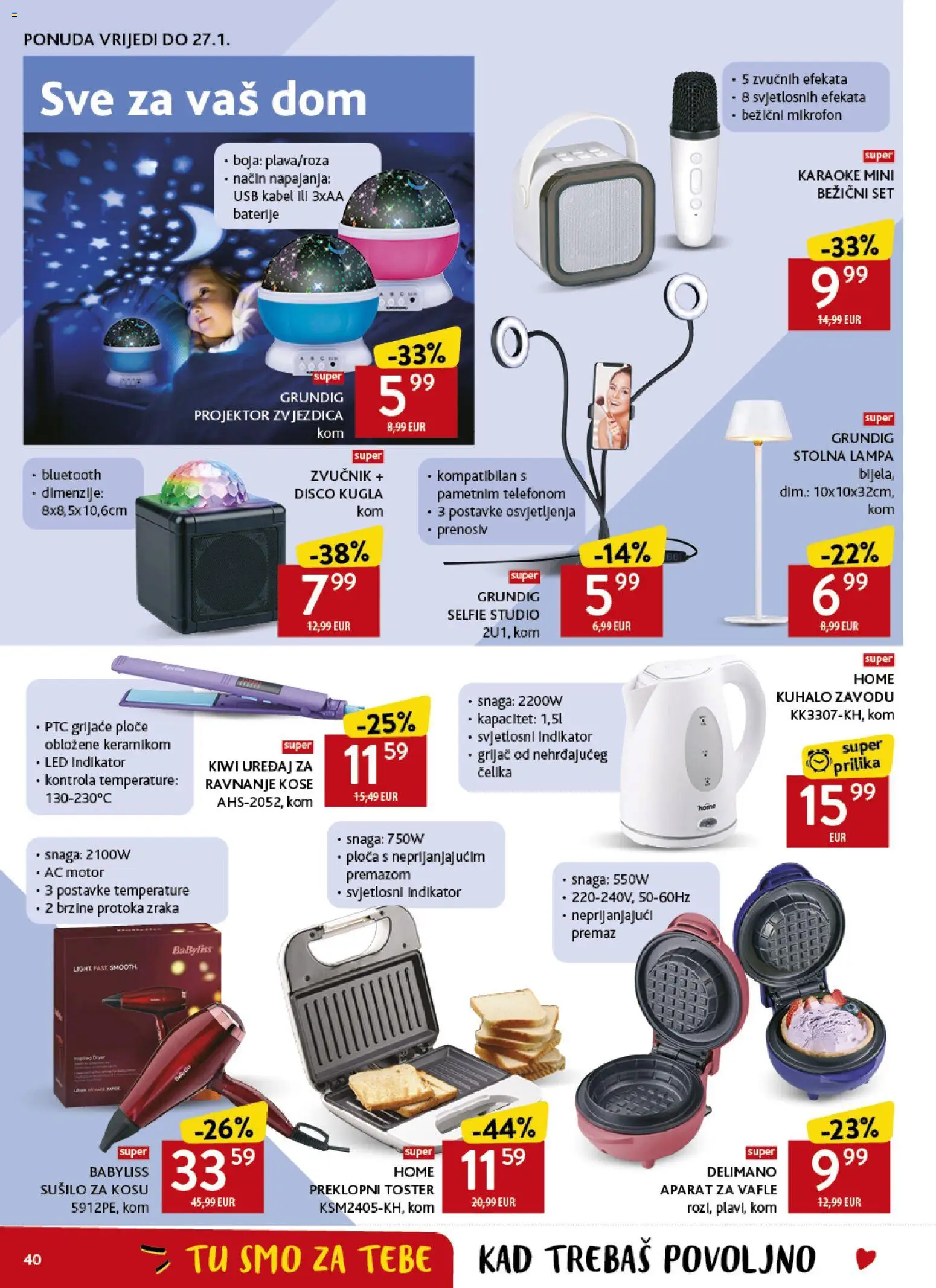 Konzum HR akciós ujság - amely érvényes a következő dátumtól: 14.01.2026 | Oldal: 40 | Termékek: Kábel, Mikrofon, USB, Lámpa