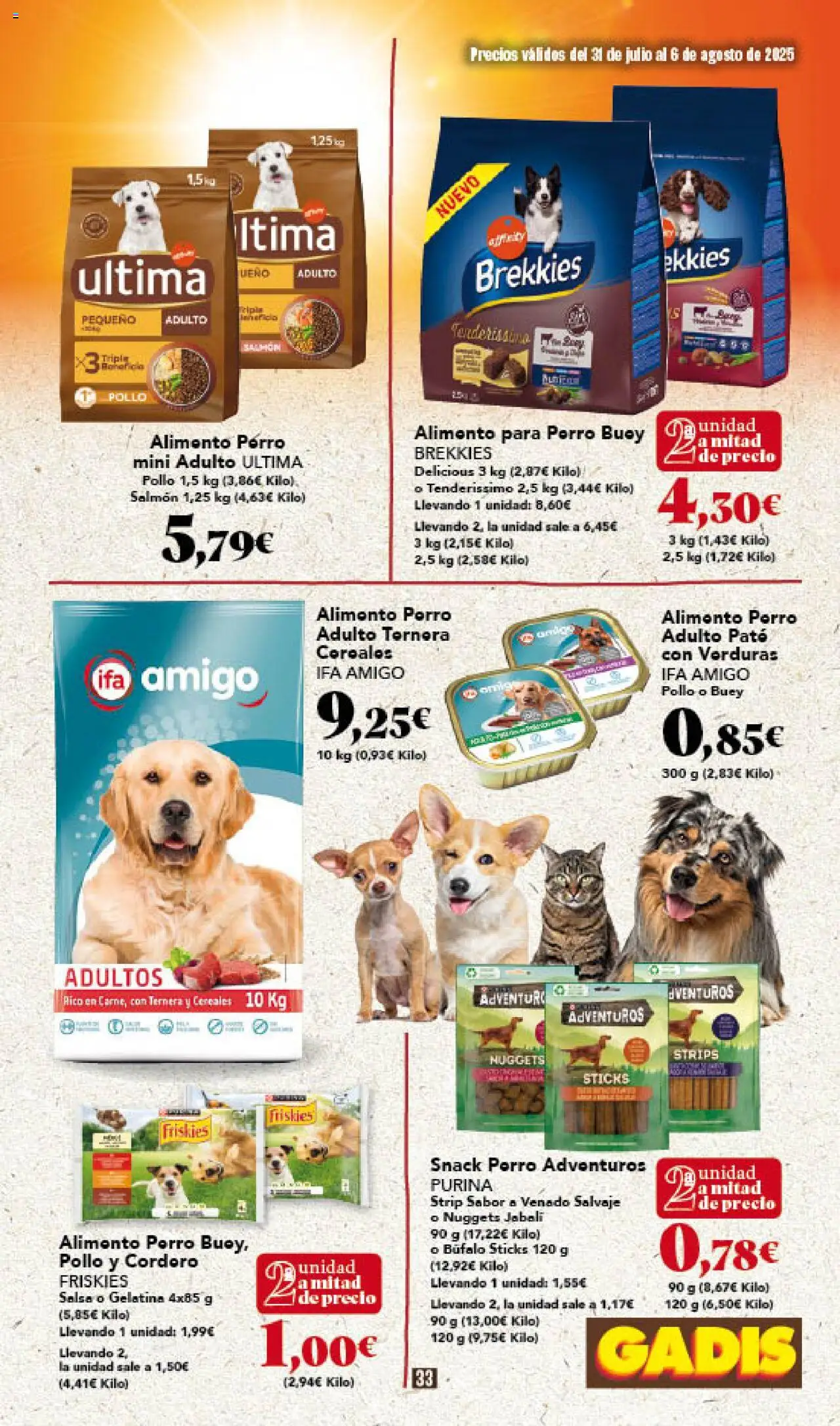 Gadis folleto │ válido desde el 31.07.2025 | Página: 33 | Productos: Gelatina, Cereales, Φίλτρο καφέ, Nuggets