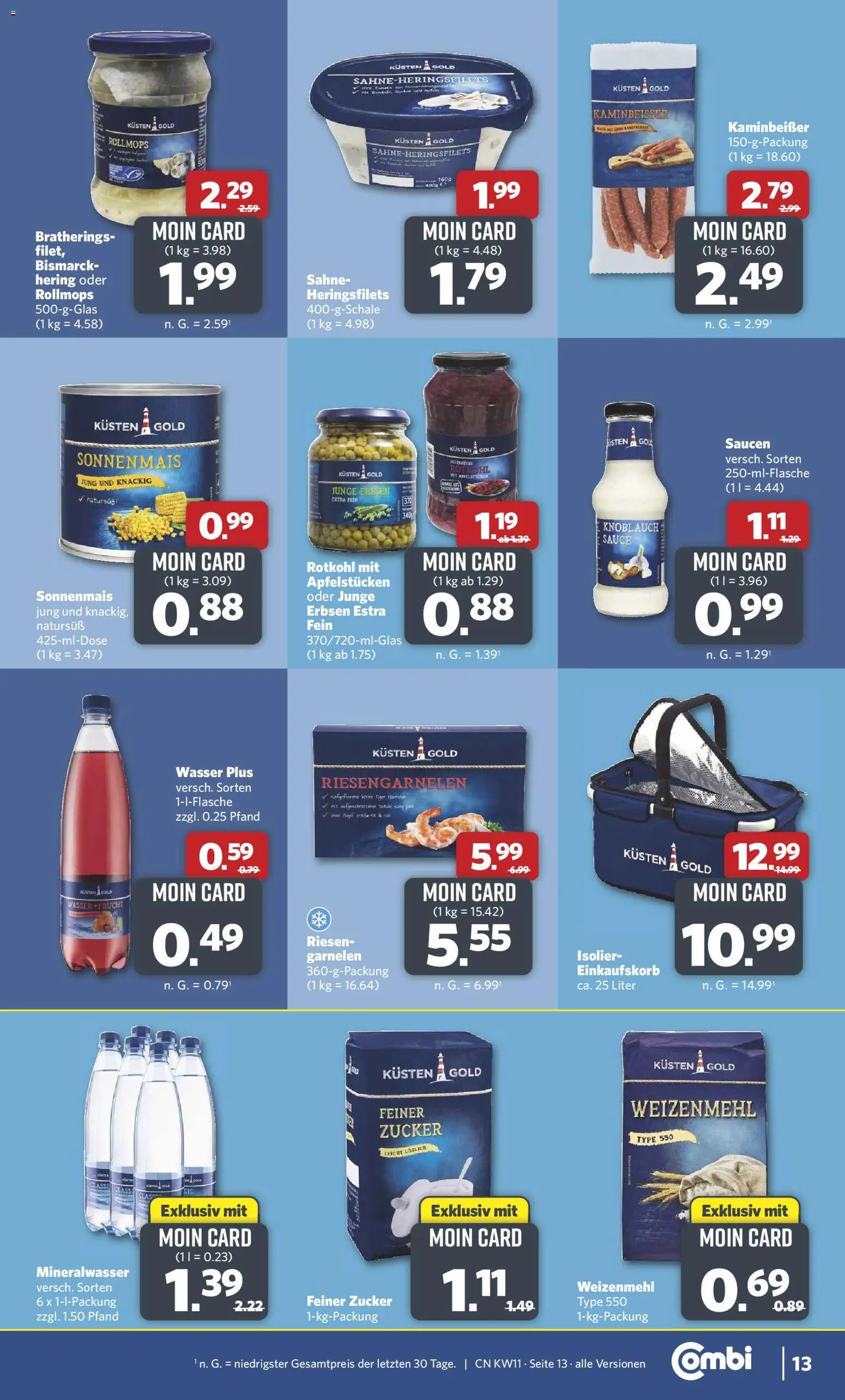 Combi Prospekt 	 – gültig ab 09.03.2026 | Seite: 14 | Produkte: Mineralwasser, Zucker, Sahne, Erbsen