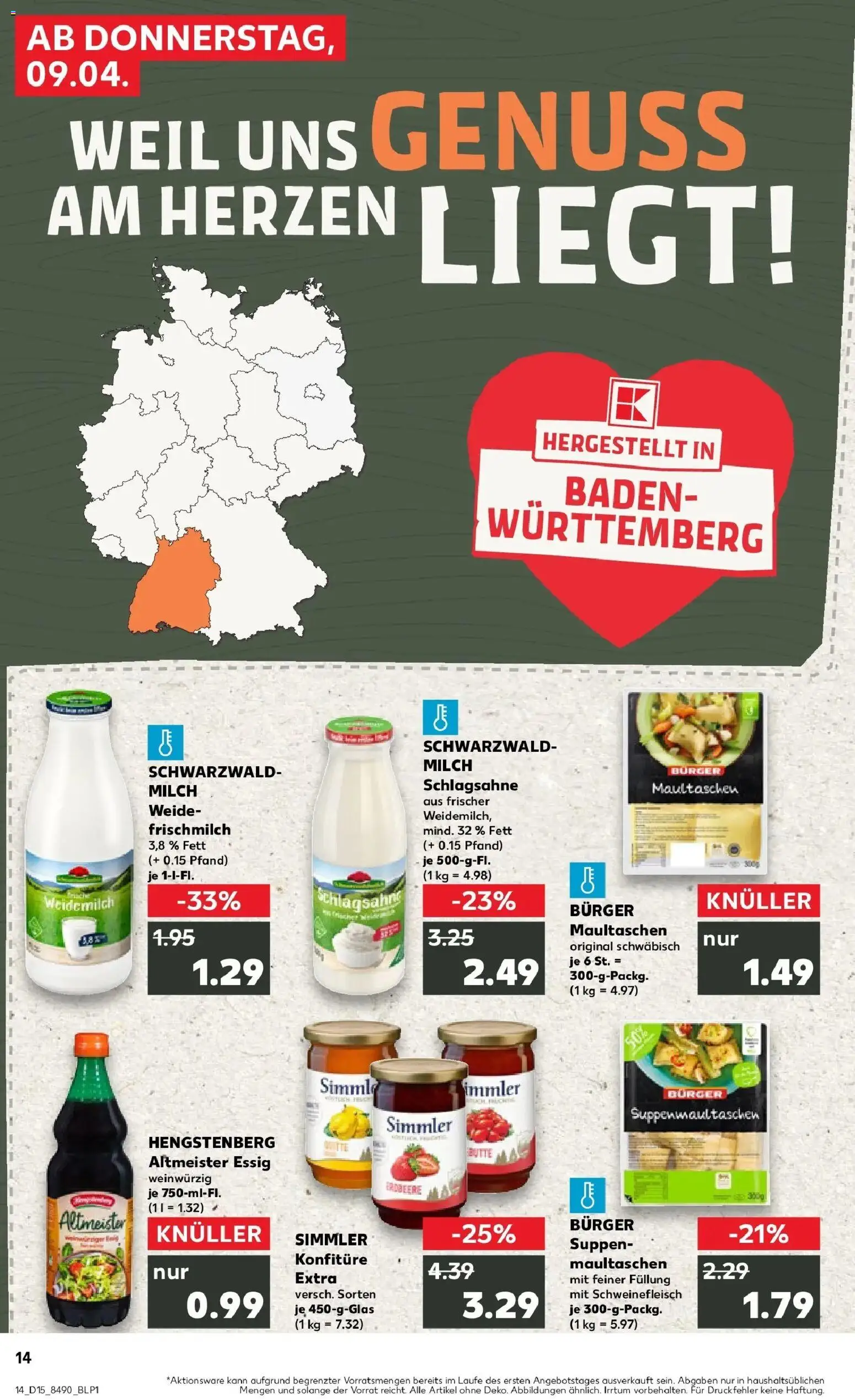 Kaufland Prospekt Konstanz	 – gültig ab 07.04.2026 | Seite: 26 | Produkte: Schlagsahne, Milch, Pasta, Maultaschen