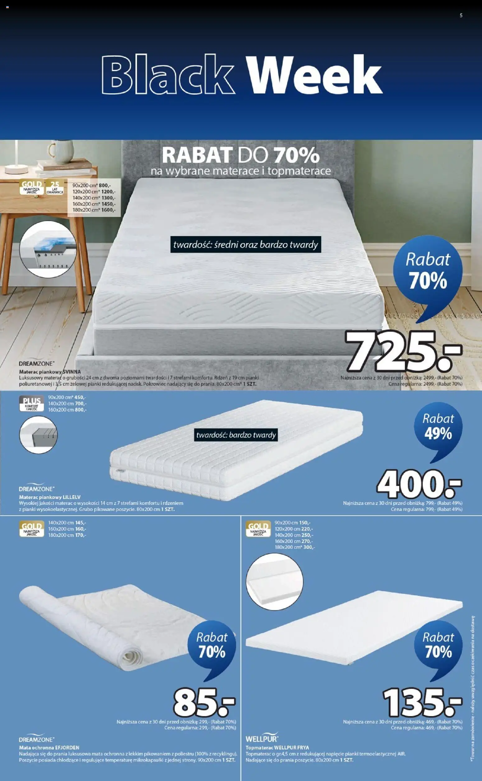 JYSK Black Friday od 21.11.2025 | Strona: 5 | Produkty: Materac, Pianki