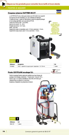  | Page: 116 | Produits: Coupeur, Portable, Découpeur plasma, Livre