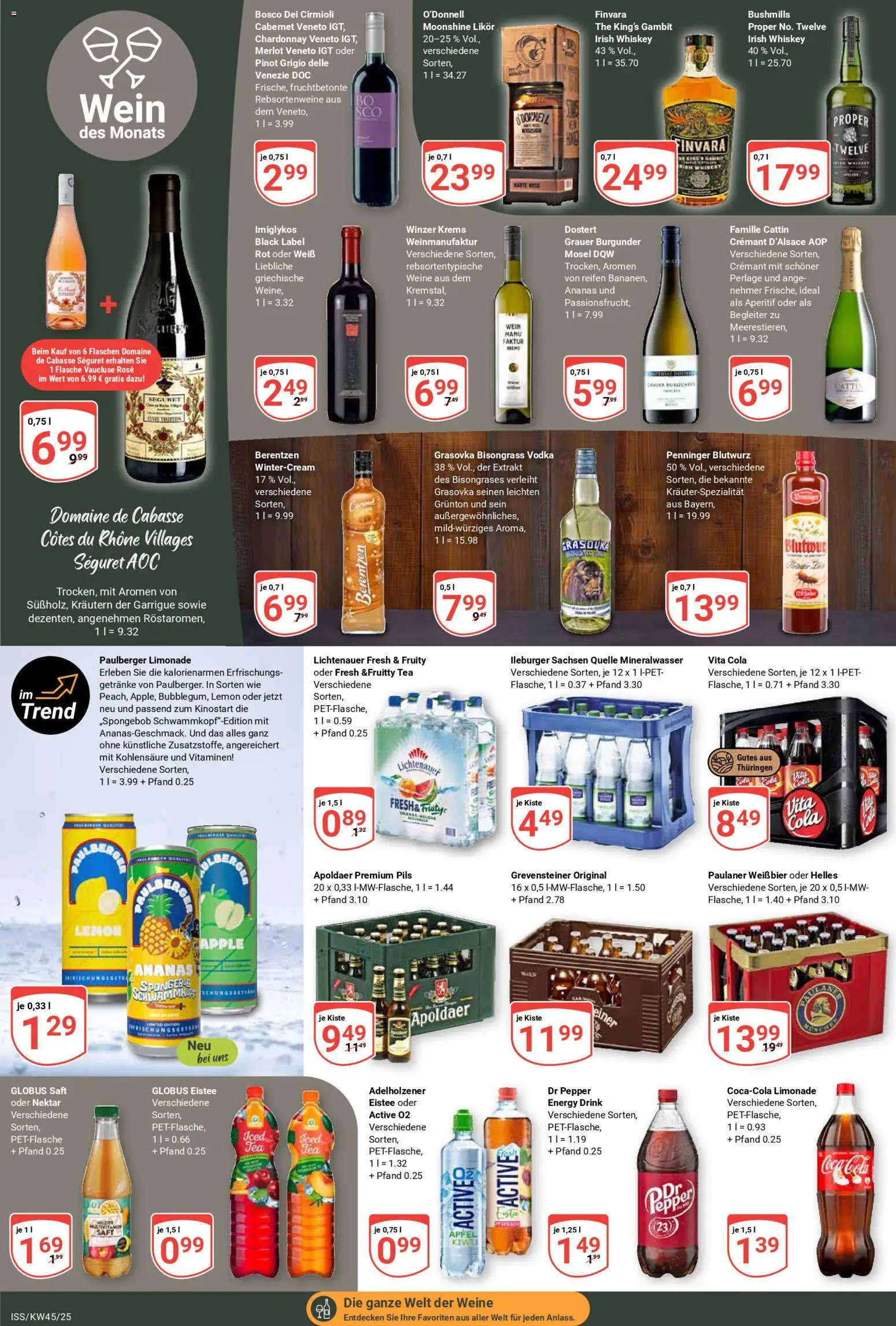 Globus Prospekt 	 – gültig ab 03.11.2025 | Seite: 15 | Produkte: Cola, Adelholzener, Whiskey, Paulaner