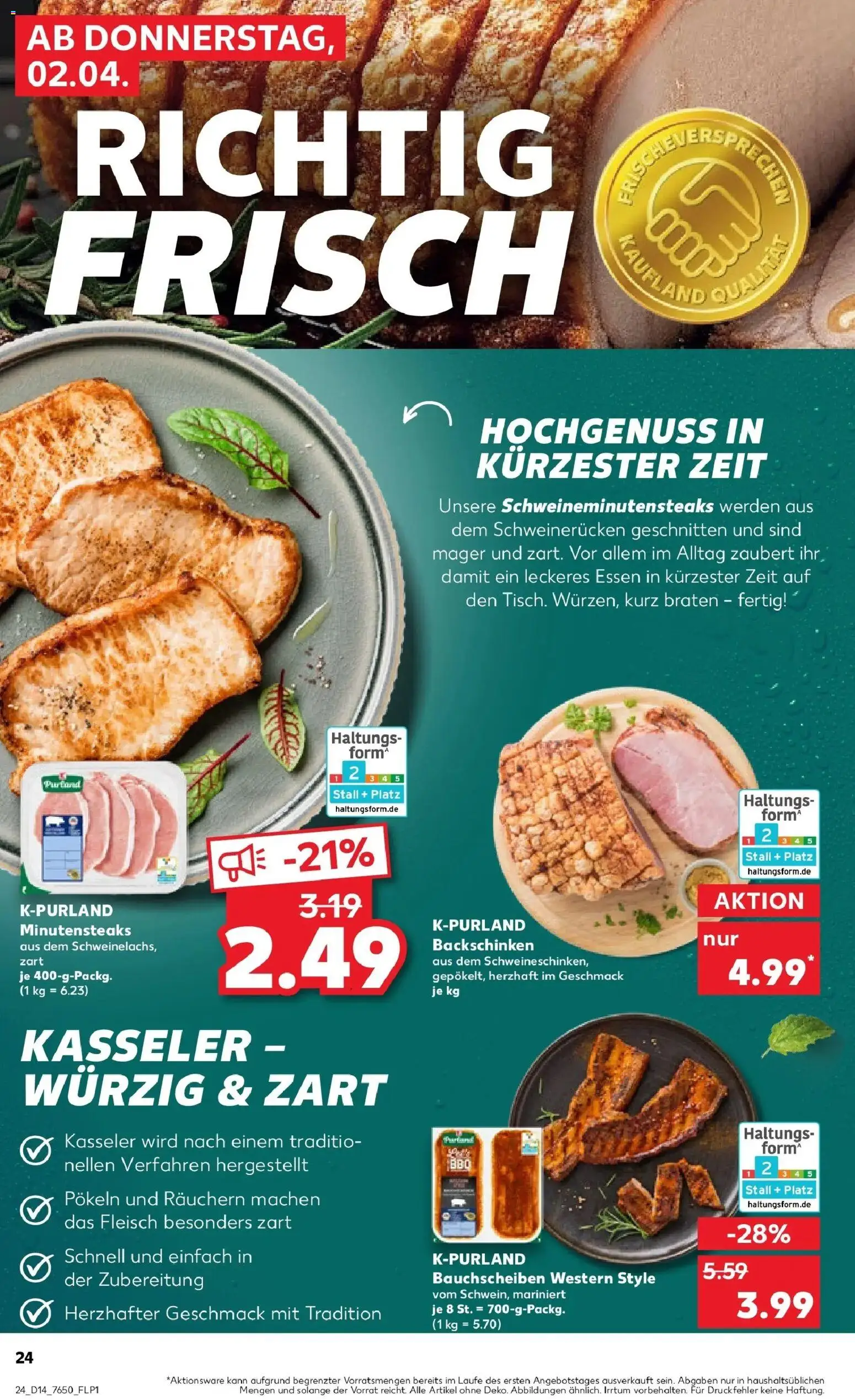 Kaufland Prospekt Horb Am Neckar	 – gültig ab 30.03.2026 | Seite: 38 | Produkte: Schweinerucken, Steak, Fleisch