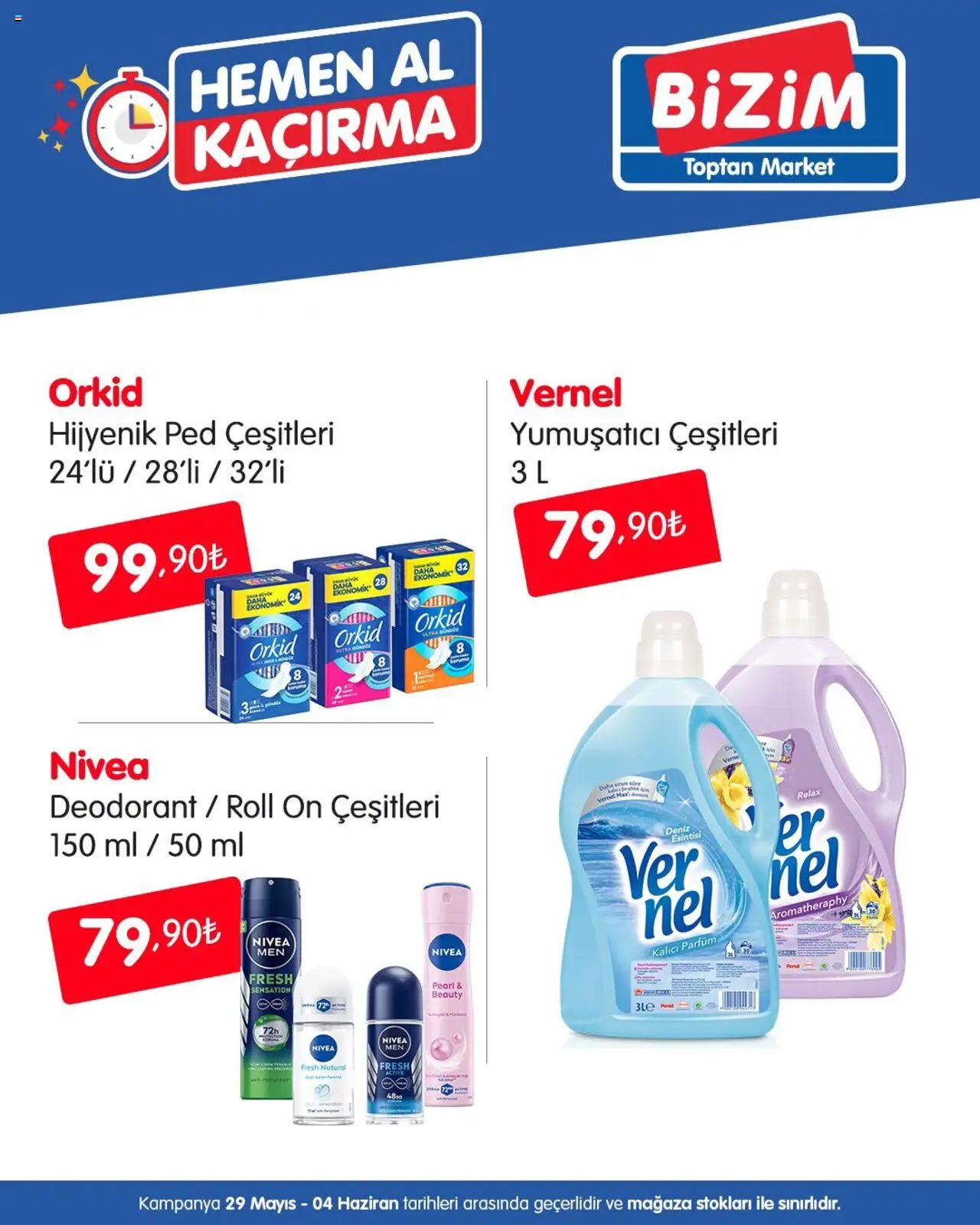 Bizim Toptan Katalog - 29.05.2025 tarihinden itibaren geçerlidir | Sayfa: 7 | Ürünler: Hijyenik ped, Deodorant, Yumuşatıcı, Parfüm