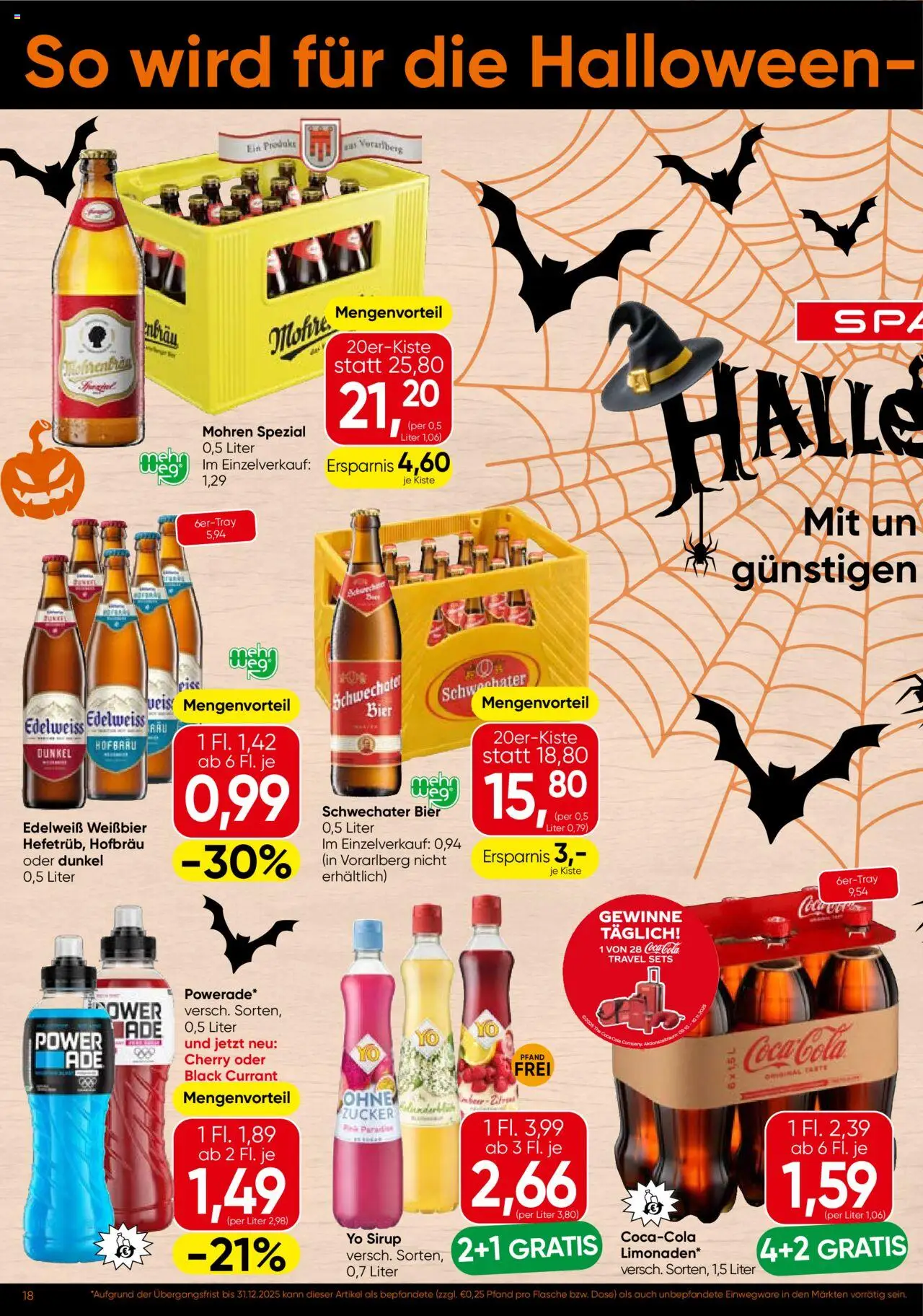 Spar Flugblatt - Vorarlberg gültig ab 09.10.2025 | Seite: 18 | Produkte: Zucker, Bier