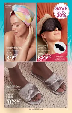 Avon specials catalogue – valid from 30.11.2025 | Page: 9 | Products: Slippers, Towel, Mask