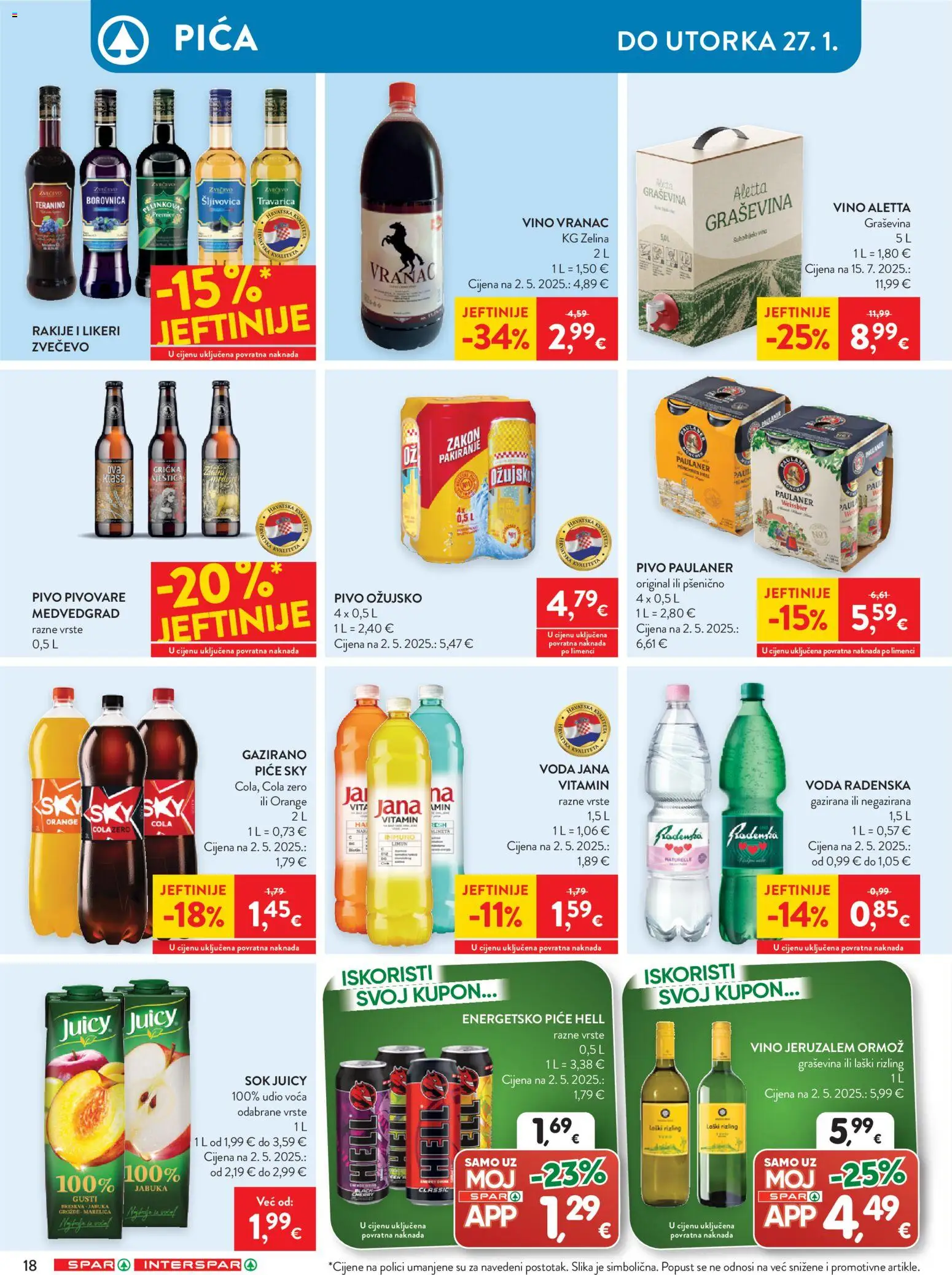 Spar katalog | vrijedi od 21.01.2026 | Stranica: 21 | Proizvodi: Hell, Radenska, Ožujsko, Teranino