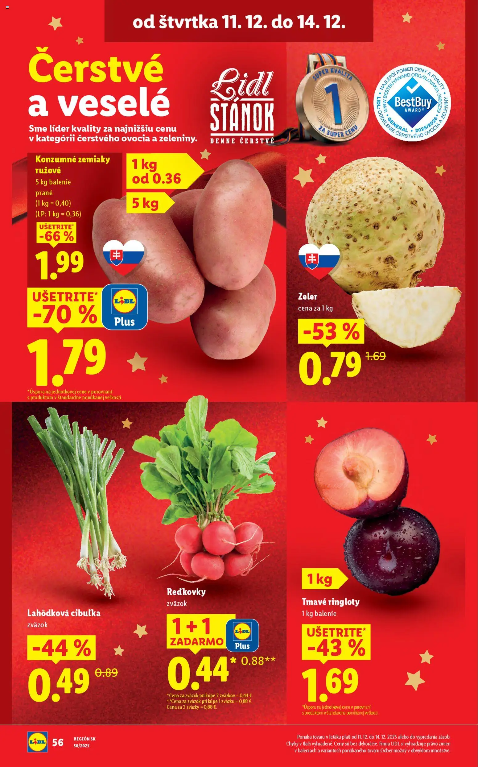 Nové Lidl akcie – leták je platný od 08.12.2025 | Strana: 70 | Produkty: Zemiaky, Zeler