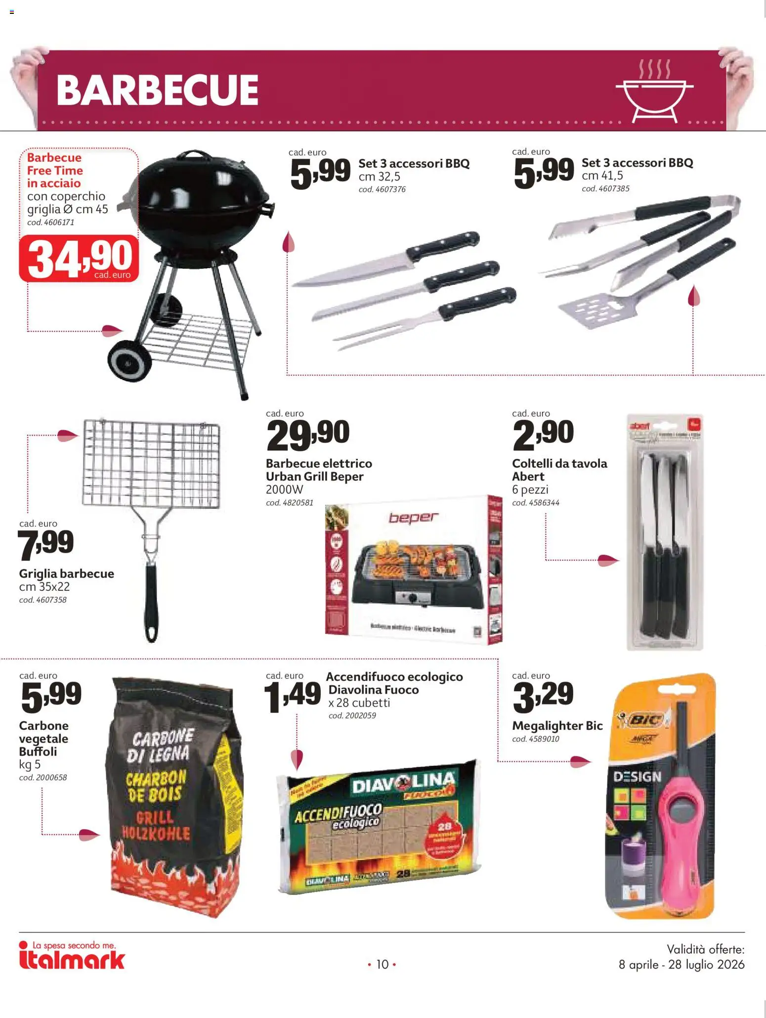 Volantino Italmark del 08.04.2026 | Pagina: 10 | Prodotti: Barbecue, Griglia