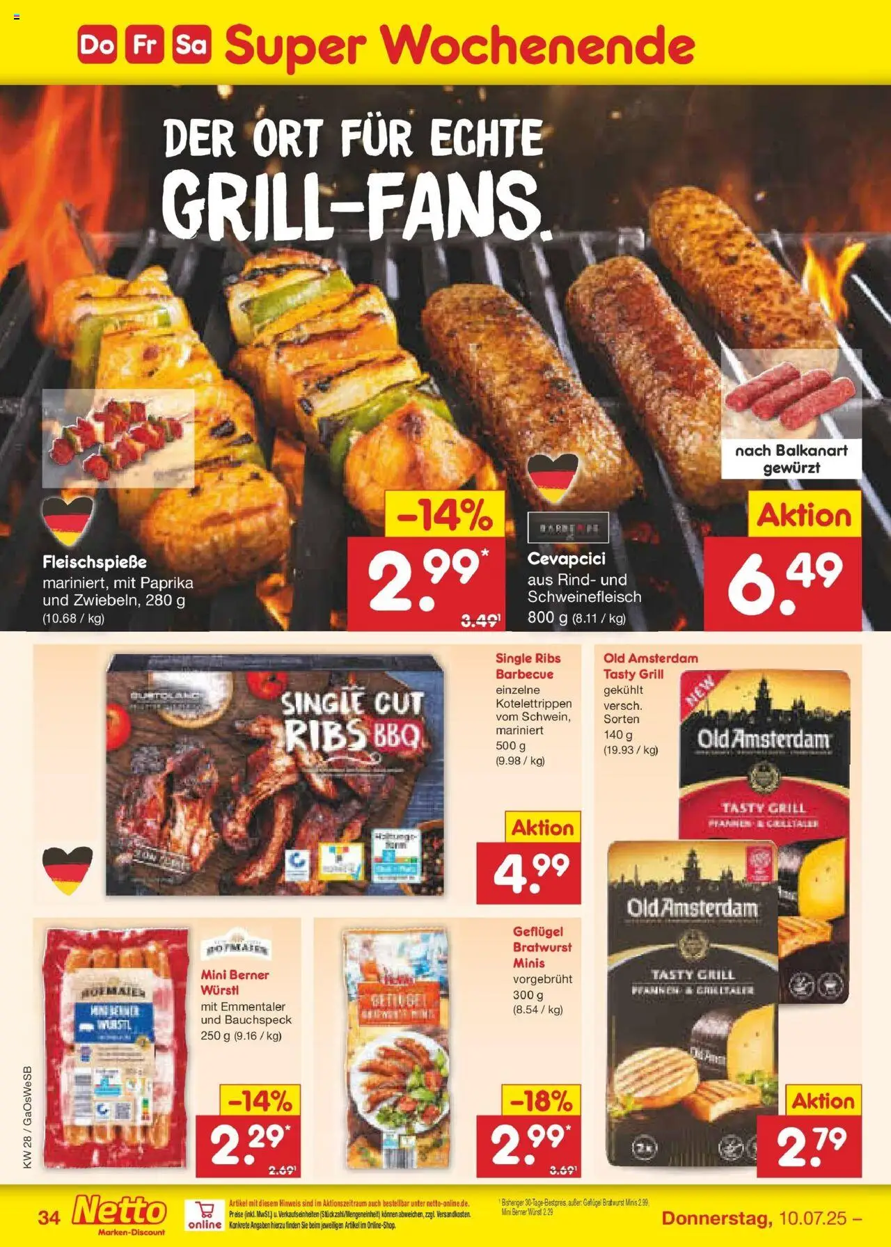Netto Marken-Discount prospekt Bremen-Lesum	 - gültig ab dem 07.07.2025 | Seite: 50 | Produkte: Bratwurst, Cevapcici, Paprika, Schweinefleisch