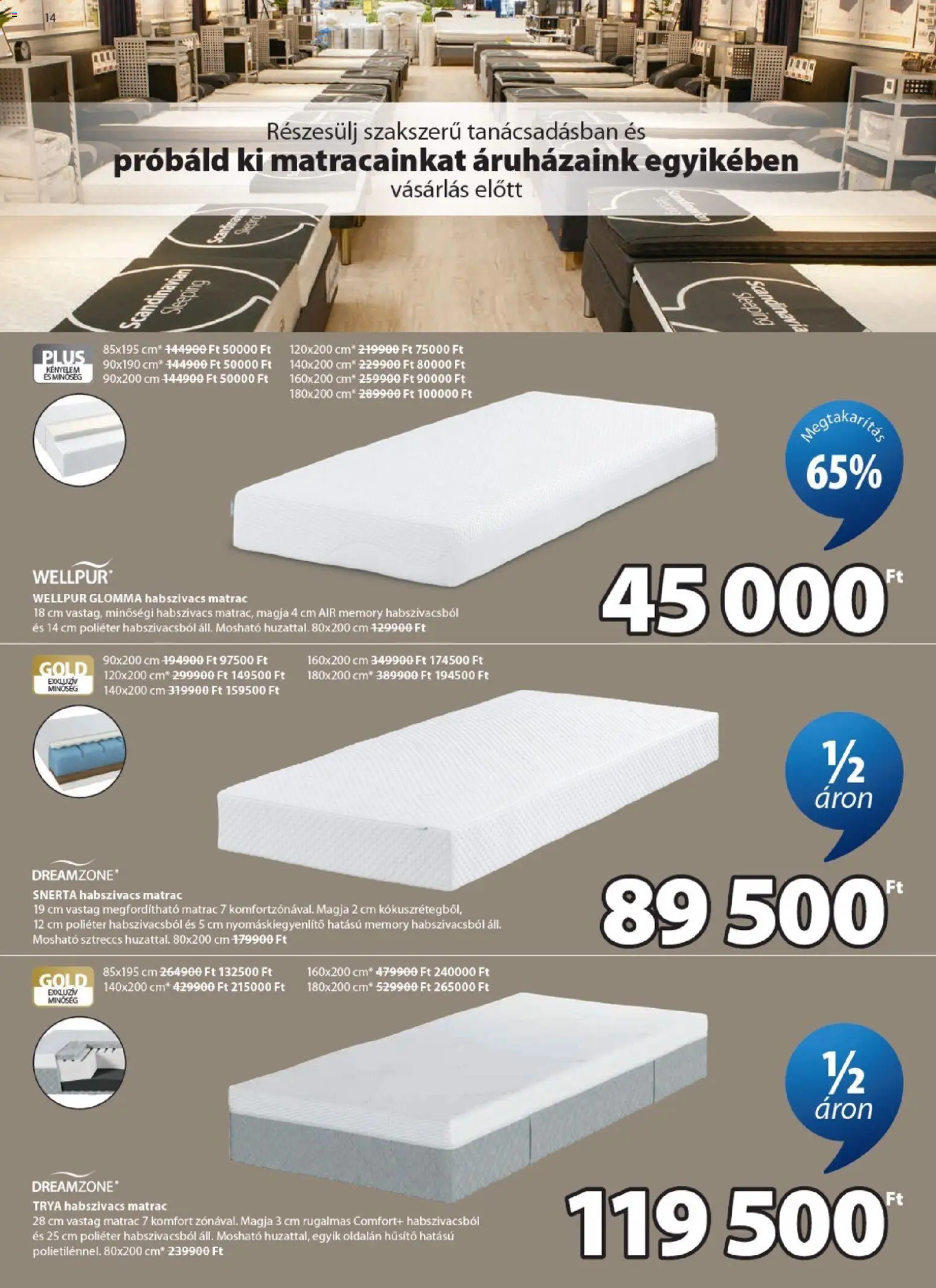 JYSK akciós ujság - amely érvényes a következő dátumtól: 29.04.2026 | Oldal: 14 | Termékek: Matrac