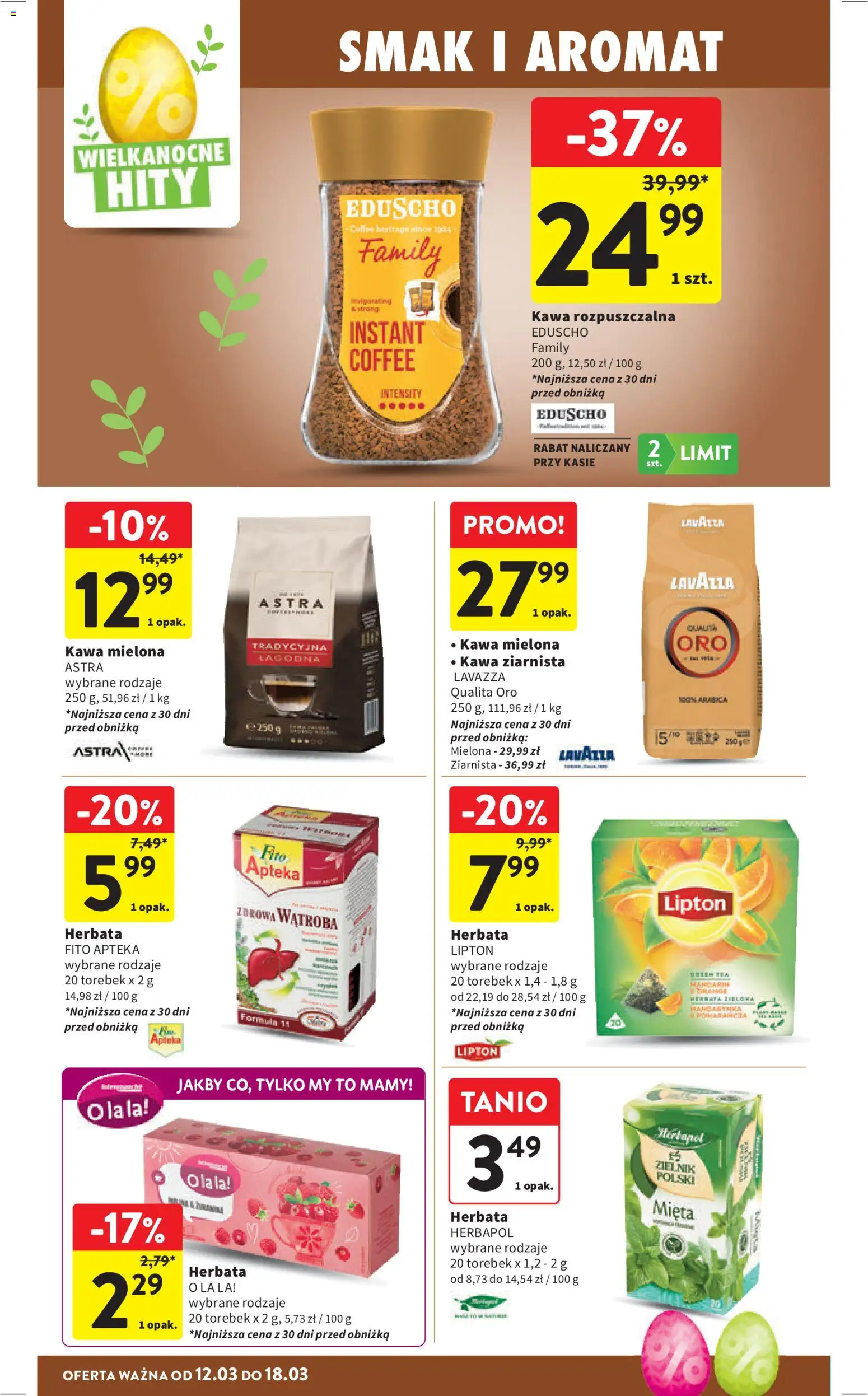 Intermarche gazetka od 12.03.2026 | Strona: 36 | Produkty: Kawa ziarnista, Lavazza, Mięta, Kawa