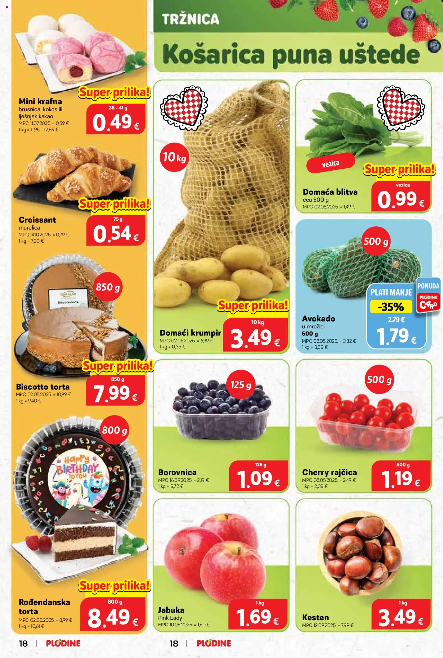 Plodine katalog | vrijedi od 12.11.2025 | Stranica: 18 | Proizvodi: Avokado, Krumpir, Rajčica, Jabuka