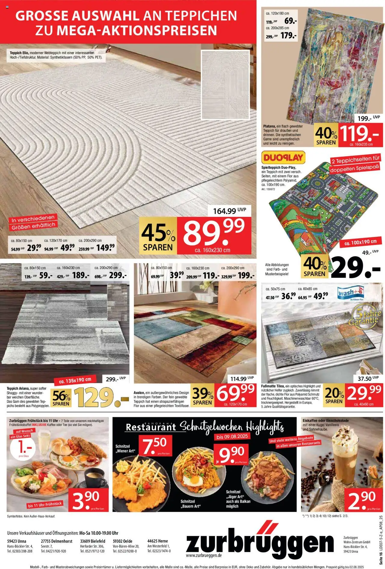 Zurbrüggen Mega- Event - gültig ab dem 21.07.2025 | Seite: 20 | Produkte: Kaffee, Teppich, Tee, Uhr