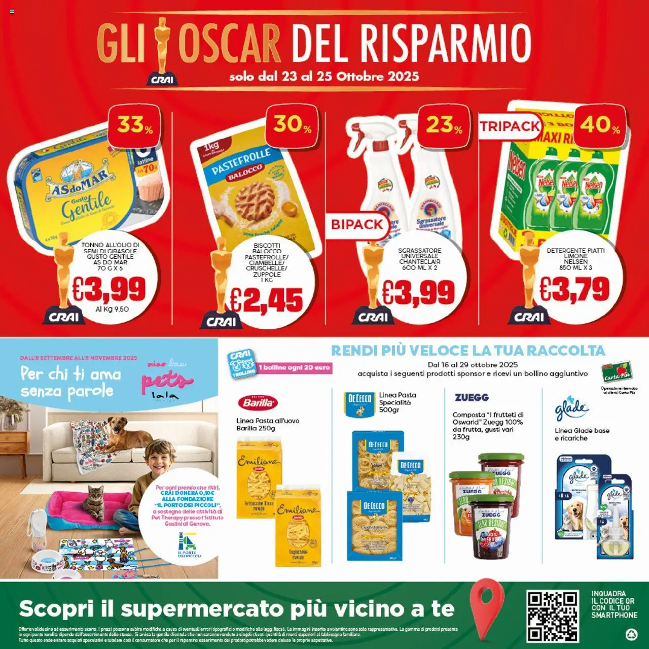 Volantino CRAI del 16.10.2025 | Pagina: 24 | Prodotti: Biscotti, Sgrassatore, Pasta, Tonno