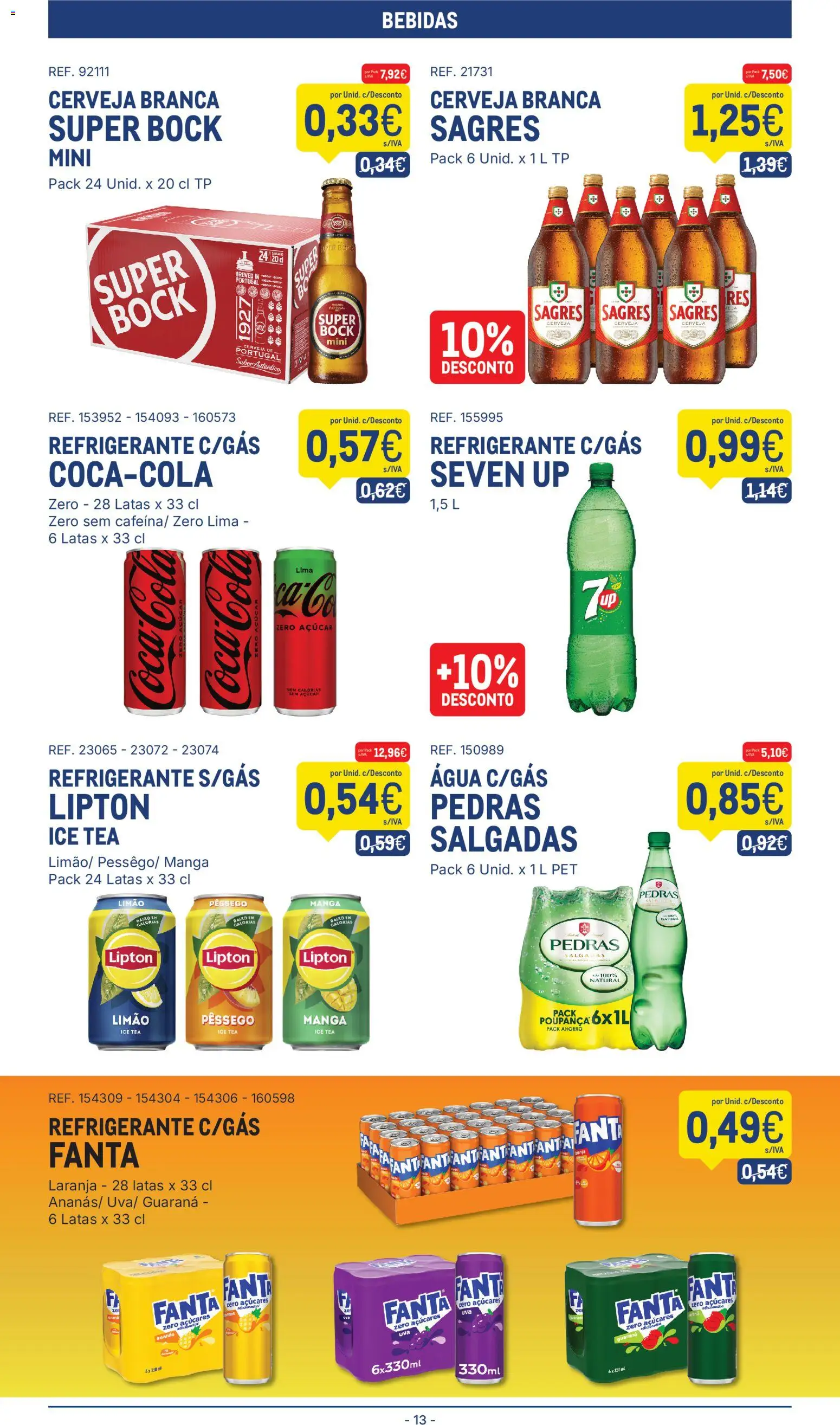 Makro folheto │ válido de 16.12.2025 | Página: 13 | Produtos: Refrigerante, Fanta, Super bock, Cerveja