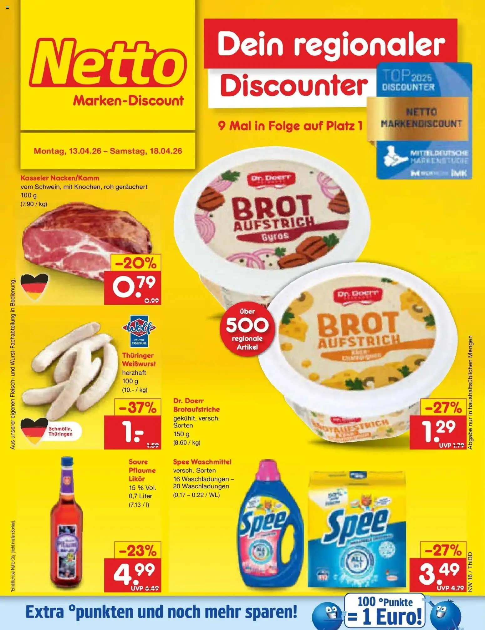 Netto Marken-Discount Prospekt Thiendorf	 – gültig ab 13.04.2026 | Seite: 30 | Produkte: Likör, Gyros, Spee, Waschmittel