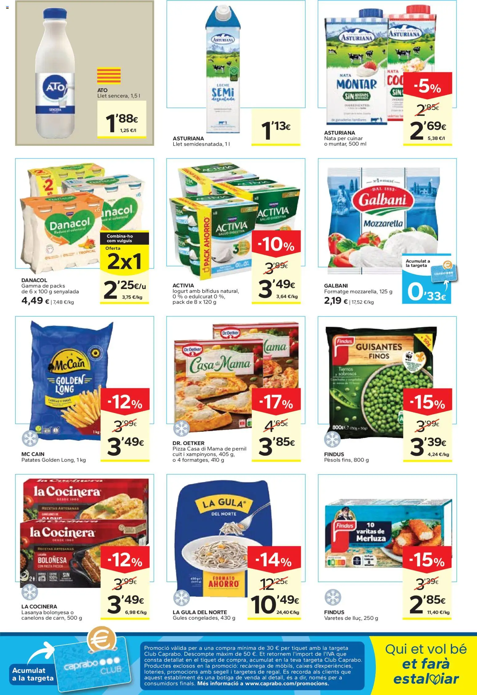 Caprabo - Abaixem el preu │ válido desde el 26.02.2026 | Página: 7 | Productos: Leche, Pizza