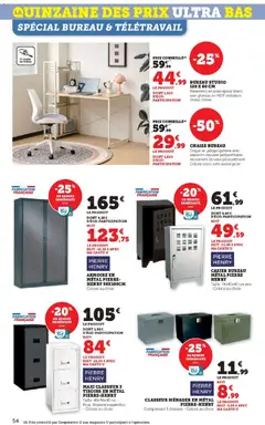 Hyper U - Prévisualisation de Hyper U - Les prix bas de la semaine valide à partir de 06.01.2026 | Page: 54 | Produits: Mousse, Armoire, Chaise, Tiroirs