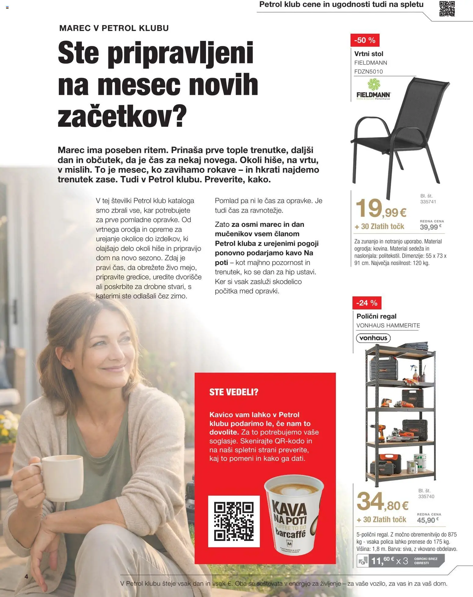 Novi Petrol katalog ponudbe – veljaven od 02.03.2026 | Stran: 4 | Izdelki: Stol, Kava, Regal, Barva