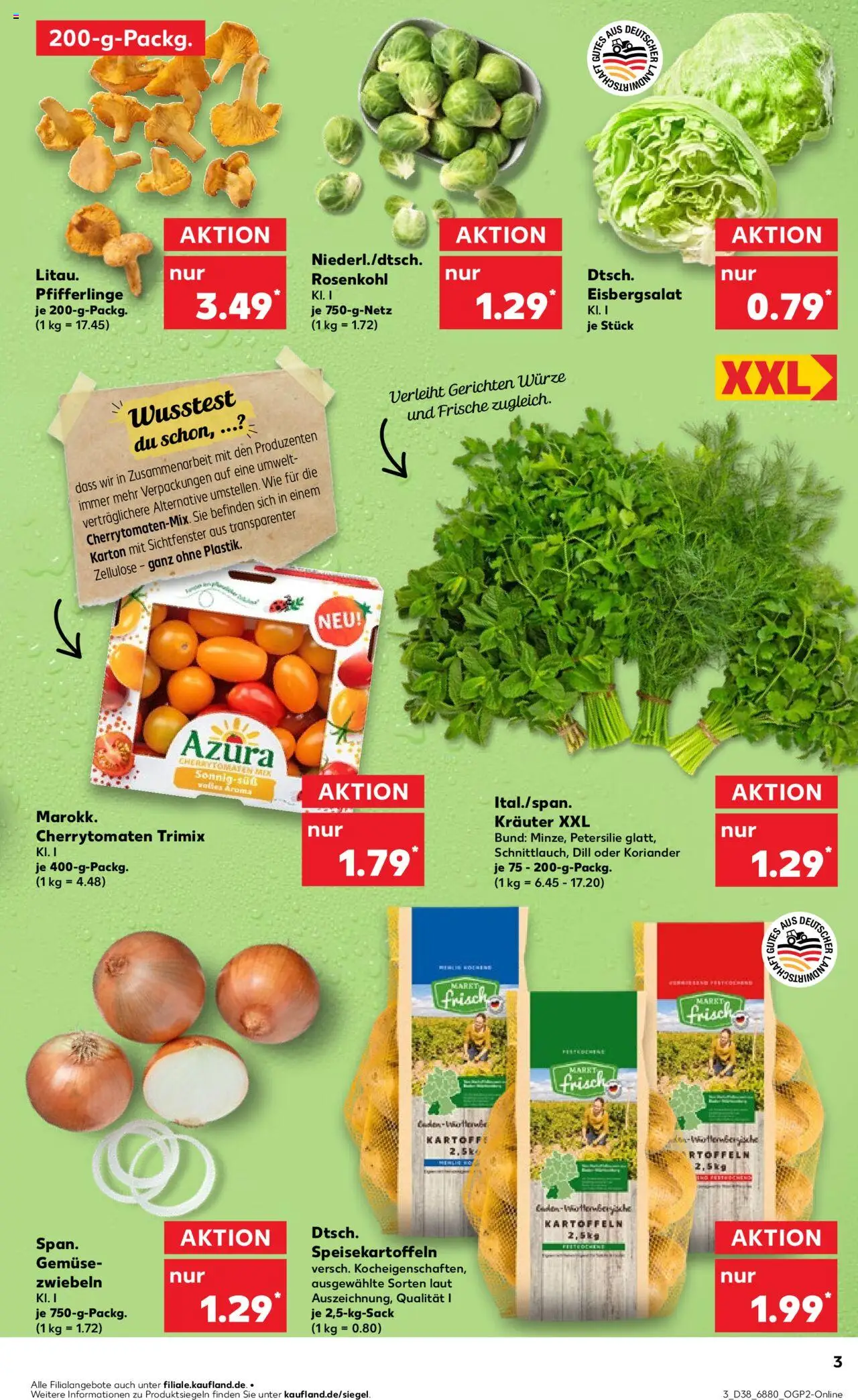 Kaufland prospekt Völklingen	 – gültig ab 18.09.2025 | Seite: 3 | Produkte: Eisbergsalat, Kartoffeln, Petersilie, Dill