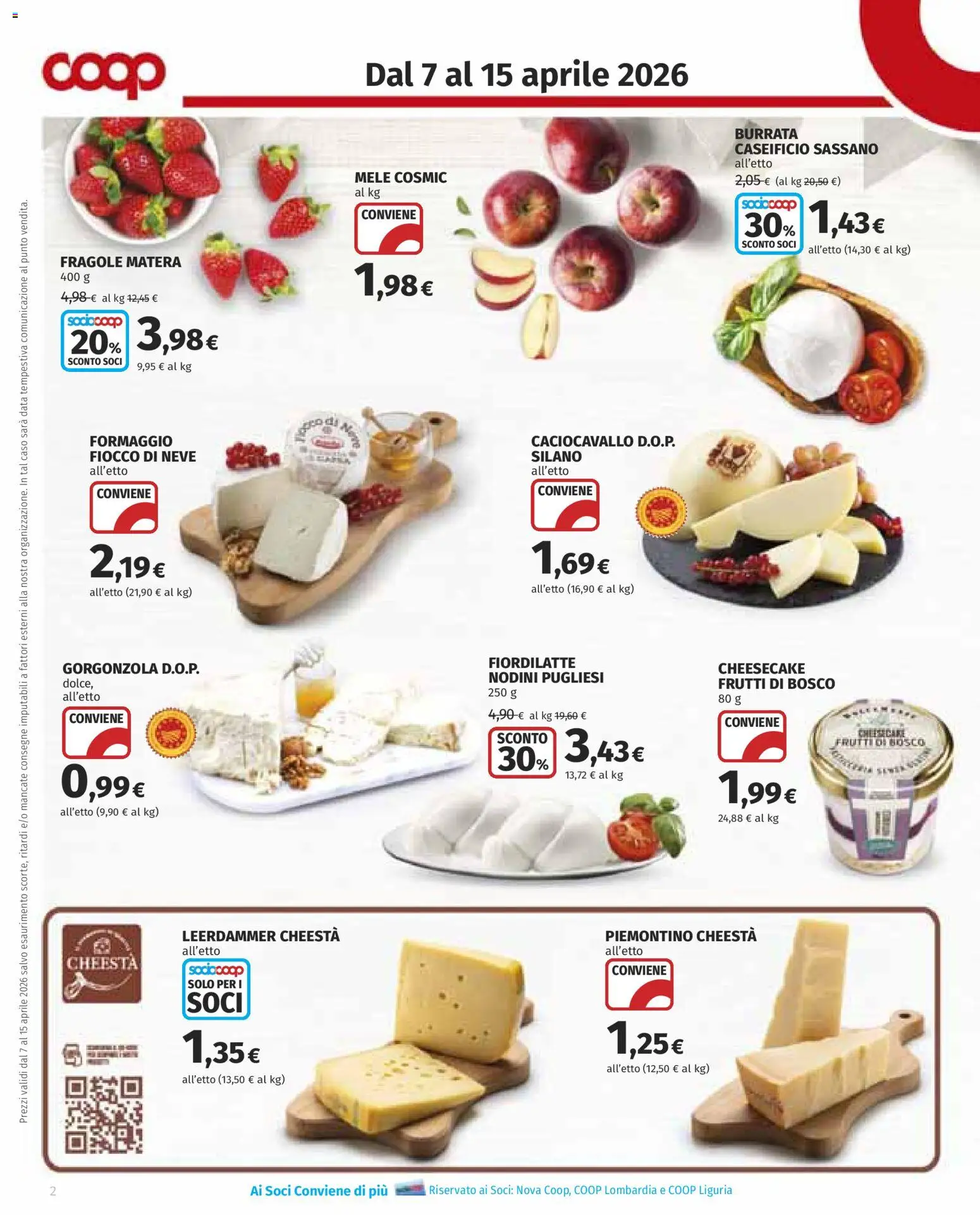 Volantino COOP del 07.04.2026 | Pagina: 2 | Prodotti: Mele, Formaggio, Data, Gorgonzola