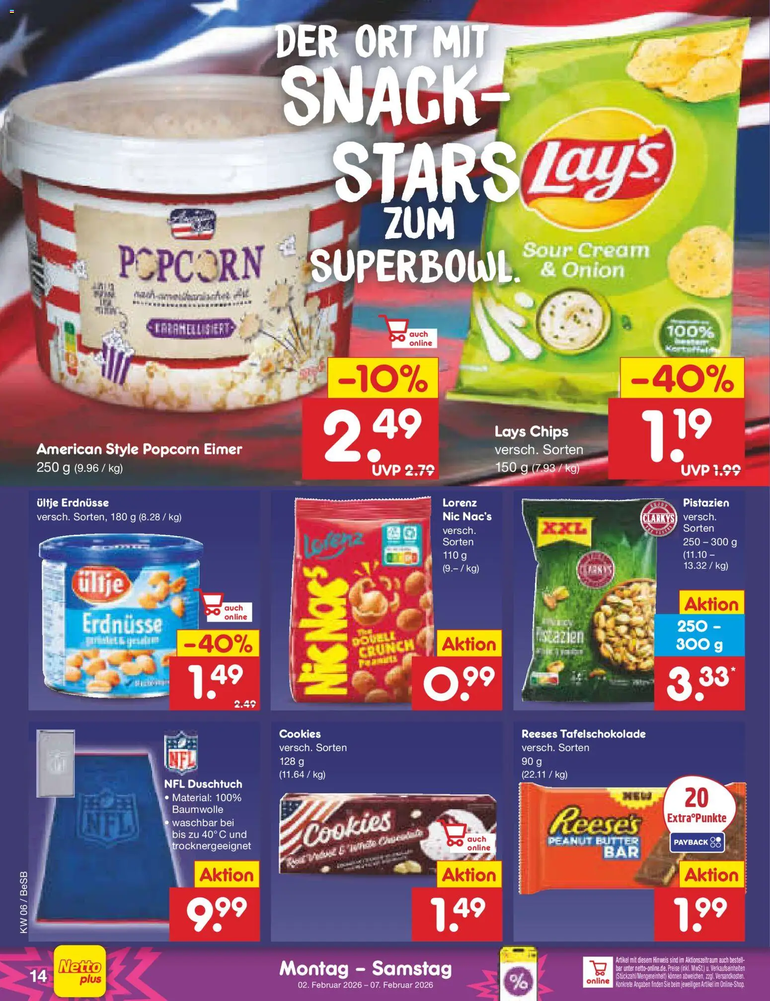 Netto Marken-Discount Prospekt 	 – gültig ab 02.02.2026 | Seite: 14 | Produkte: Ultje erdnusse, Butter, Pistazien, Chips