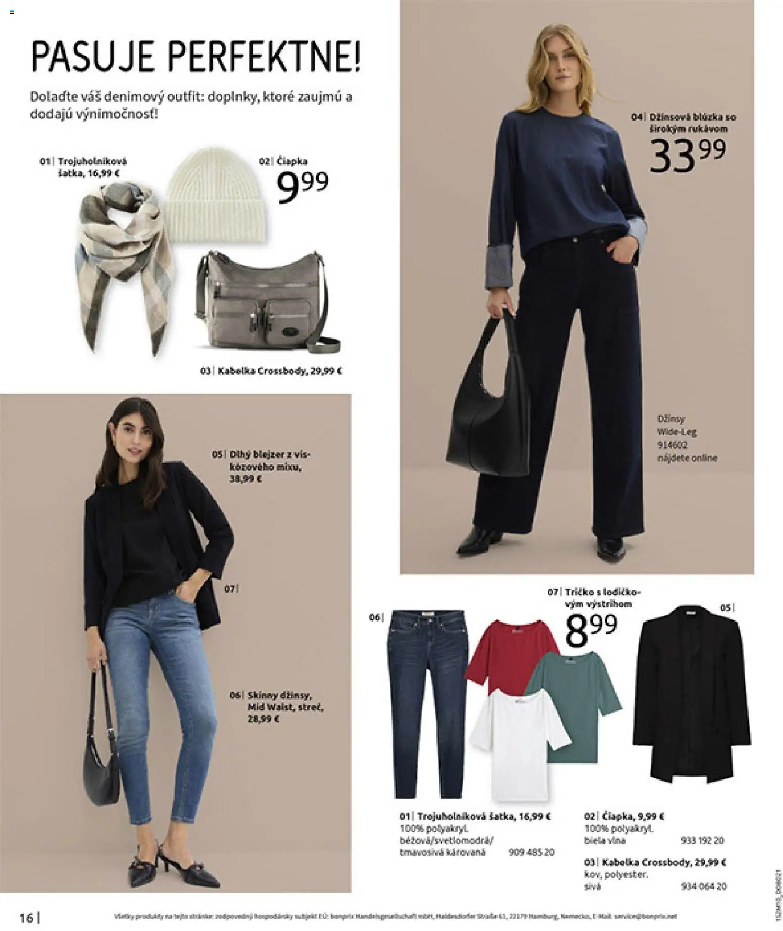 Nové Bonprix akcie – leták je platný od 24.11.2025 | Strana: 18 | Produkty: Tričko, Blúzka, Kabelka, Čiapka