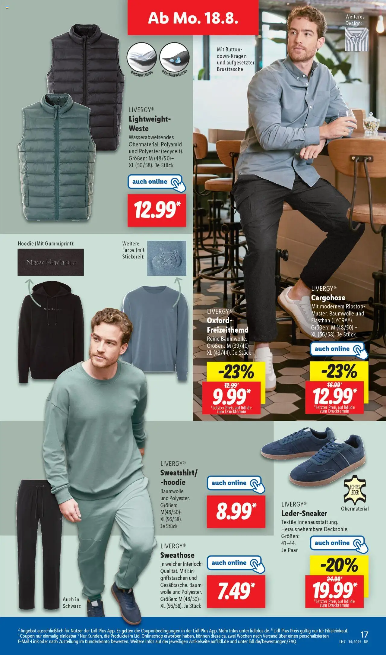 Lidl Prospekt Holzminden - gültig ab dem 18.08.2025 | Seite: 11 | Produkte: Freizeithemd, Hoodie, Cargohose, Weste